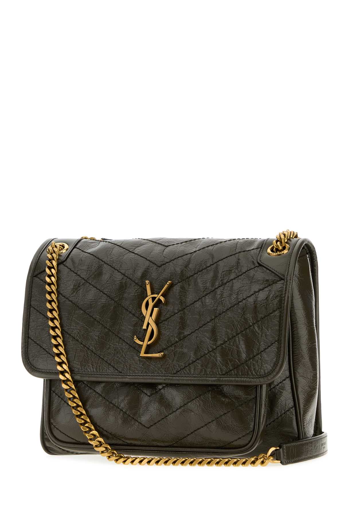 Saint Laurent Women Khaki Leather Medium Niki Shoulder Bag SAINT LAURENT