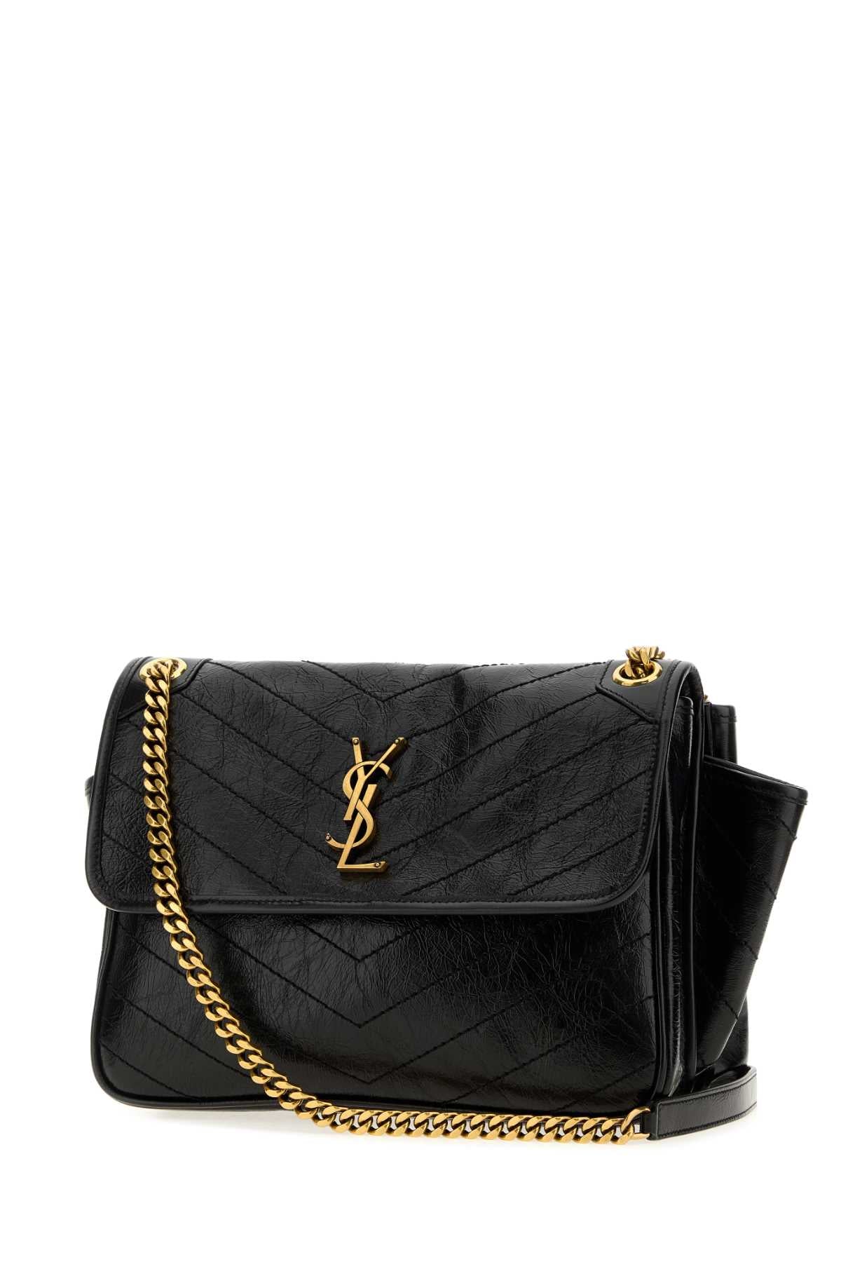 Saint Laurent Women Black Leather Niki Shoulder Bag SAINT LAURENT