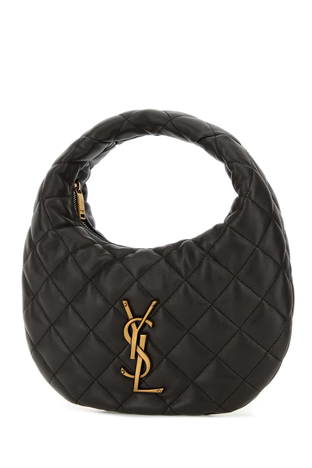 Saint Laurent Women Charcoal Nappa Leather Icarino Shoulder Bag SAINT LAURENT
