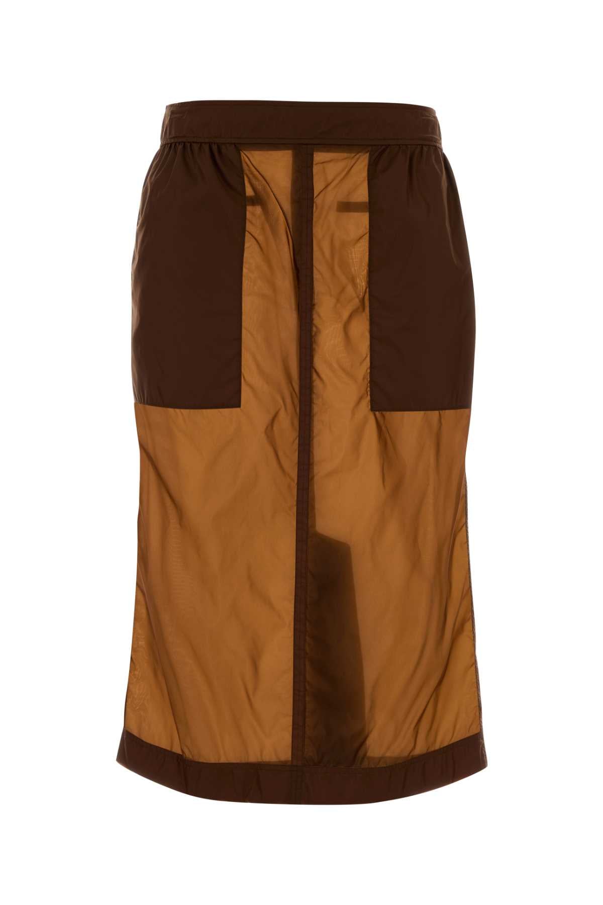 Saint Laurent Women Chocolate Nylon Skirt SAINT LAURENT