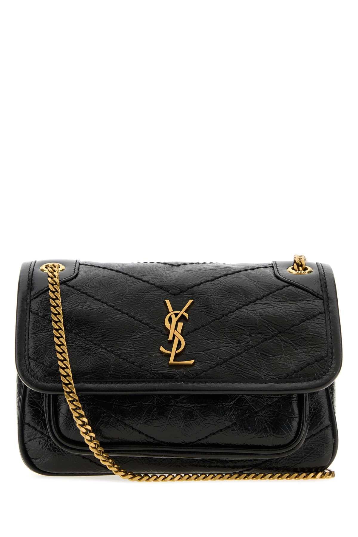 Saint Laurent Women Black Leather Mini Niki Shoulder Bag SAINT LAURENT