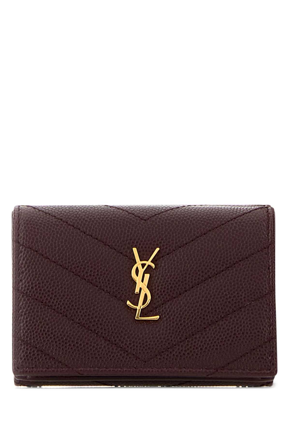 Saint Laurent Women Plum Leather Wallet SAINT LAURENT