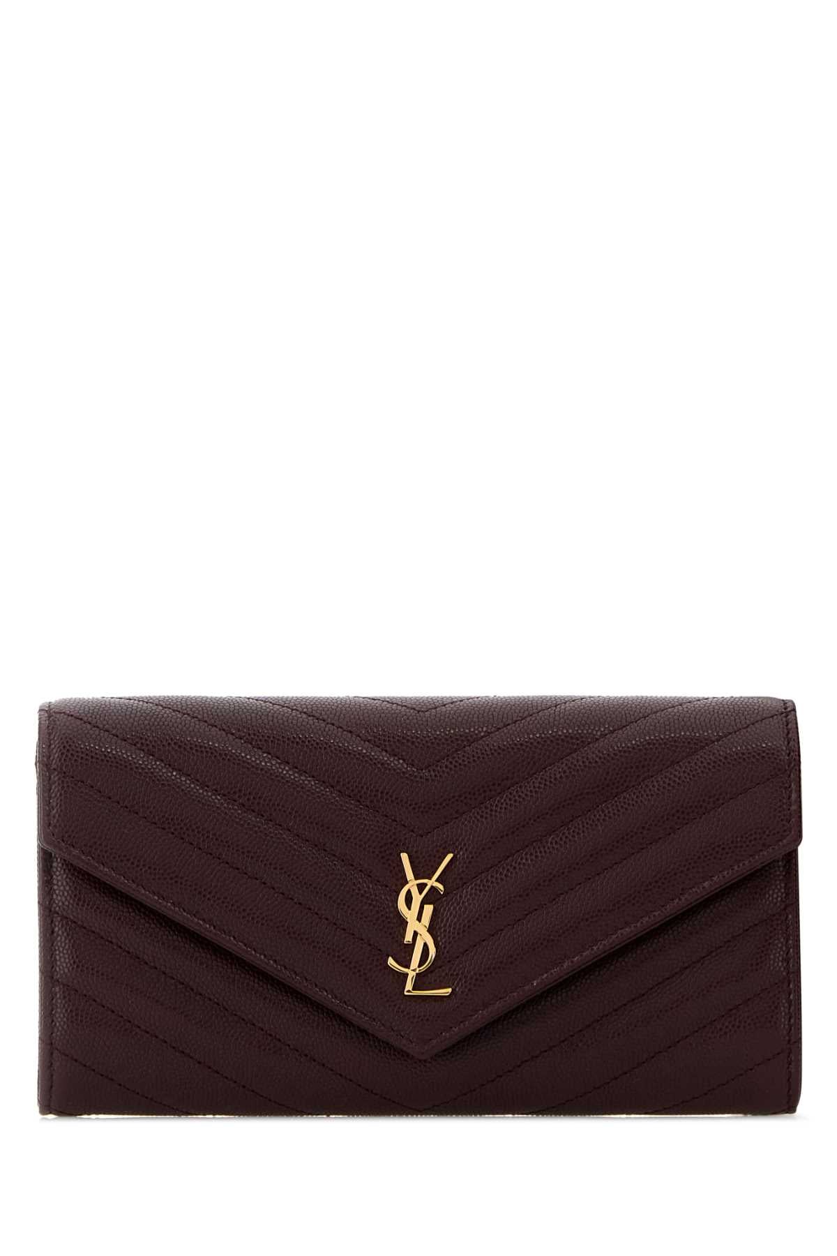 Saint Laurent Women Plum Leather Wallet SAINT LAURENT