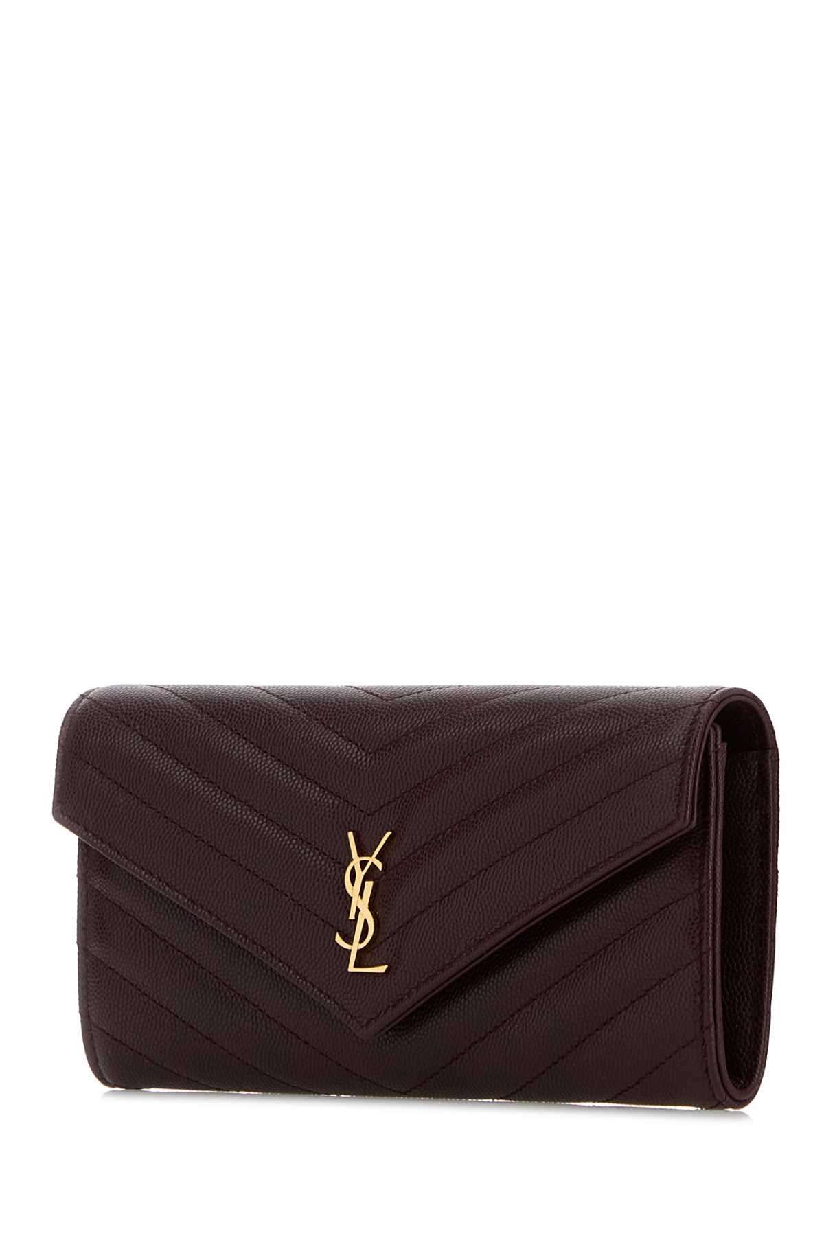 Saint Laurent Women Plum Leather Wallet SAINT LAURENT
