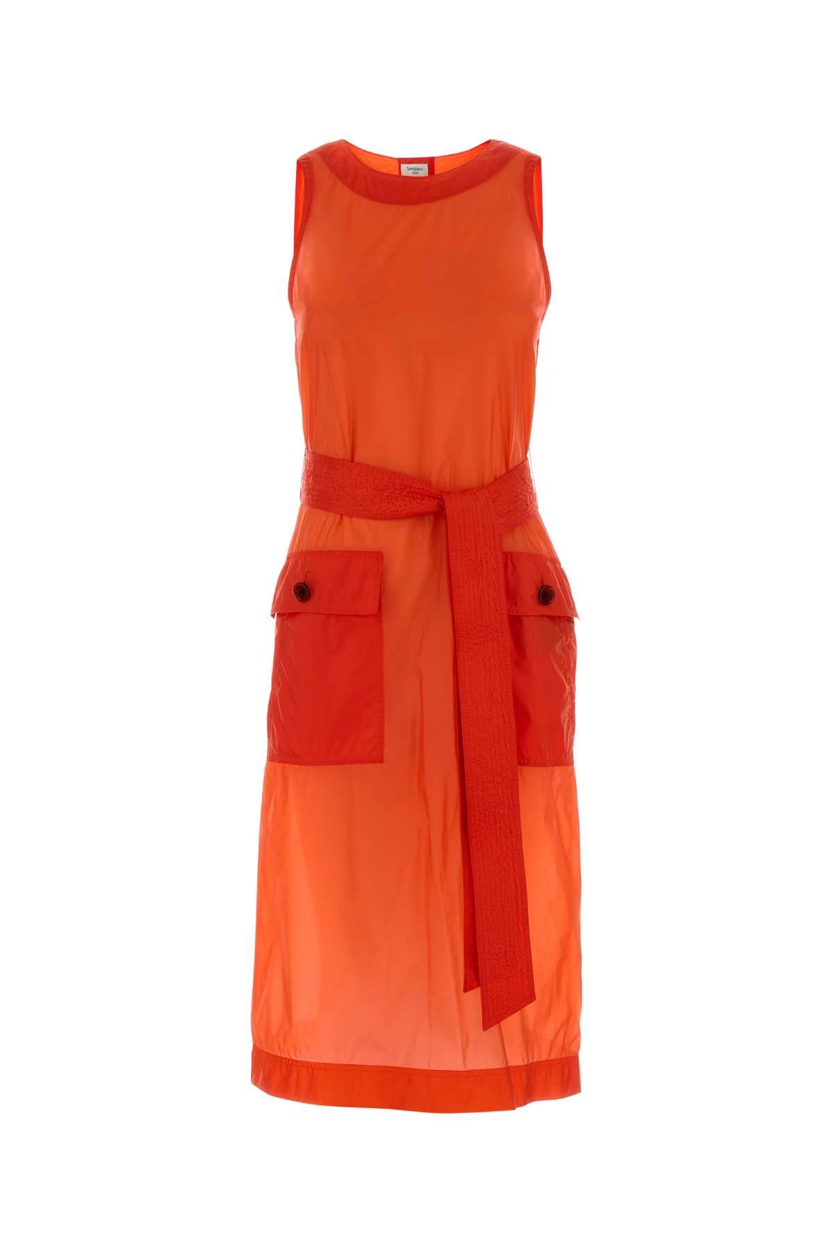 Saint Laurent Women Coral Nylon Dress SAINT LAURENT