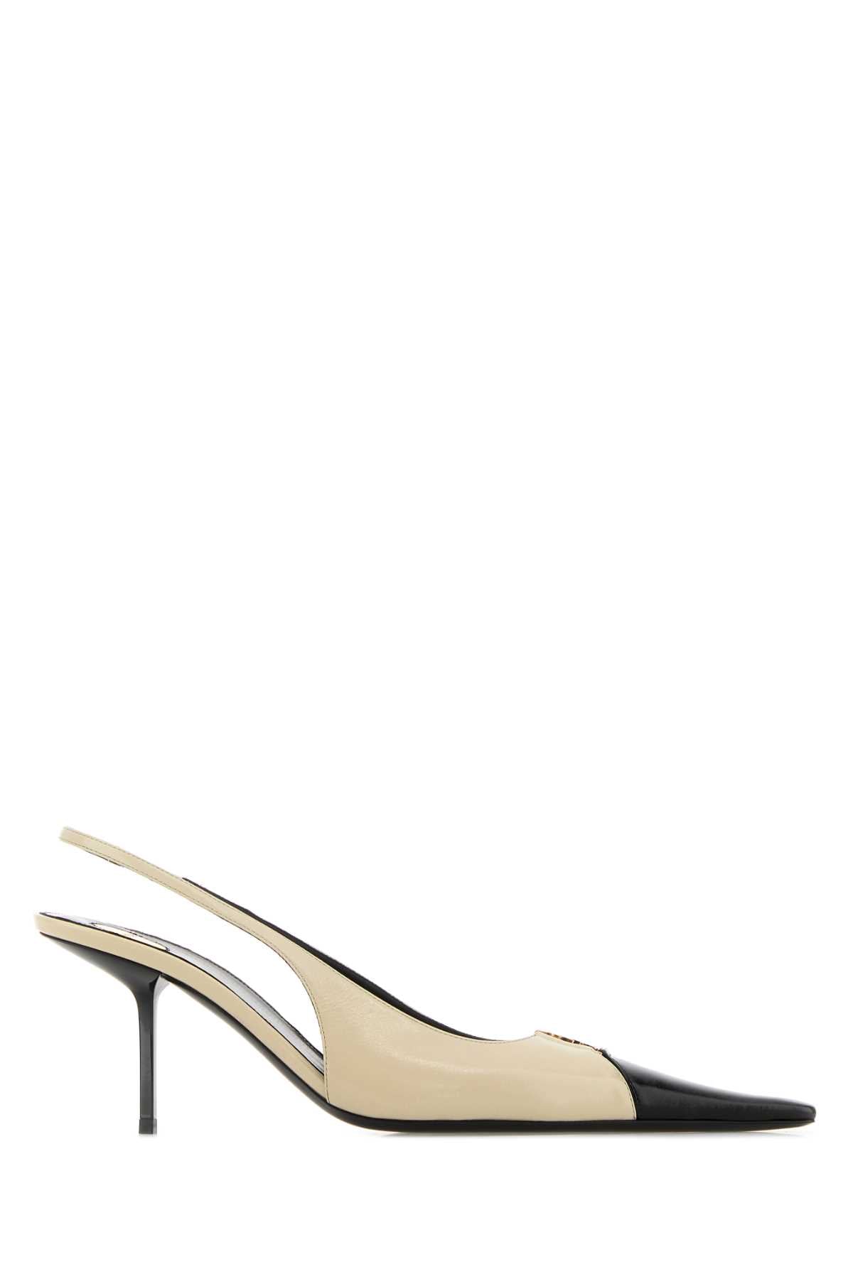 Saint Laurent Women Two-Tone Leather Babylone Breteuil Pumps SAINT LAURENT