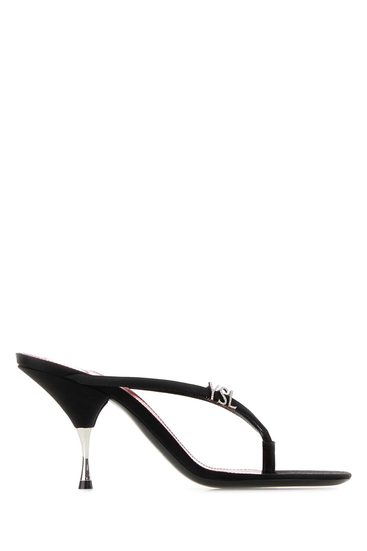 Saint Laurent Women Black Crepe Jerry Sabot SAINT LAURENT