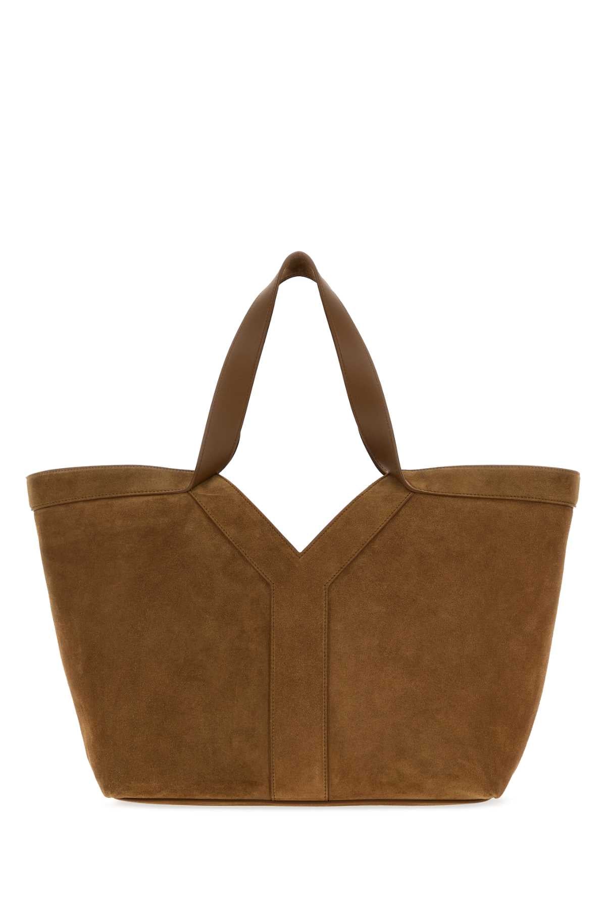 Saint Laurent Women Camel Suede Shopping Bag SAINT LAURENT