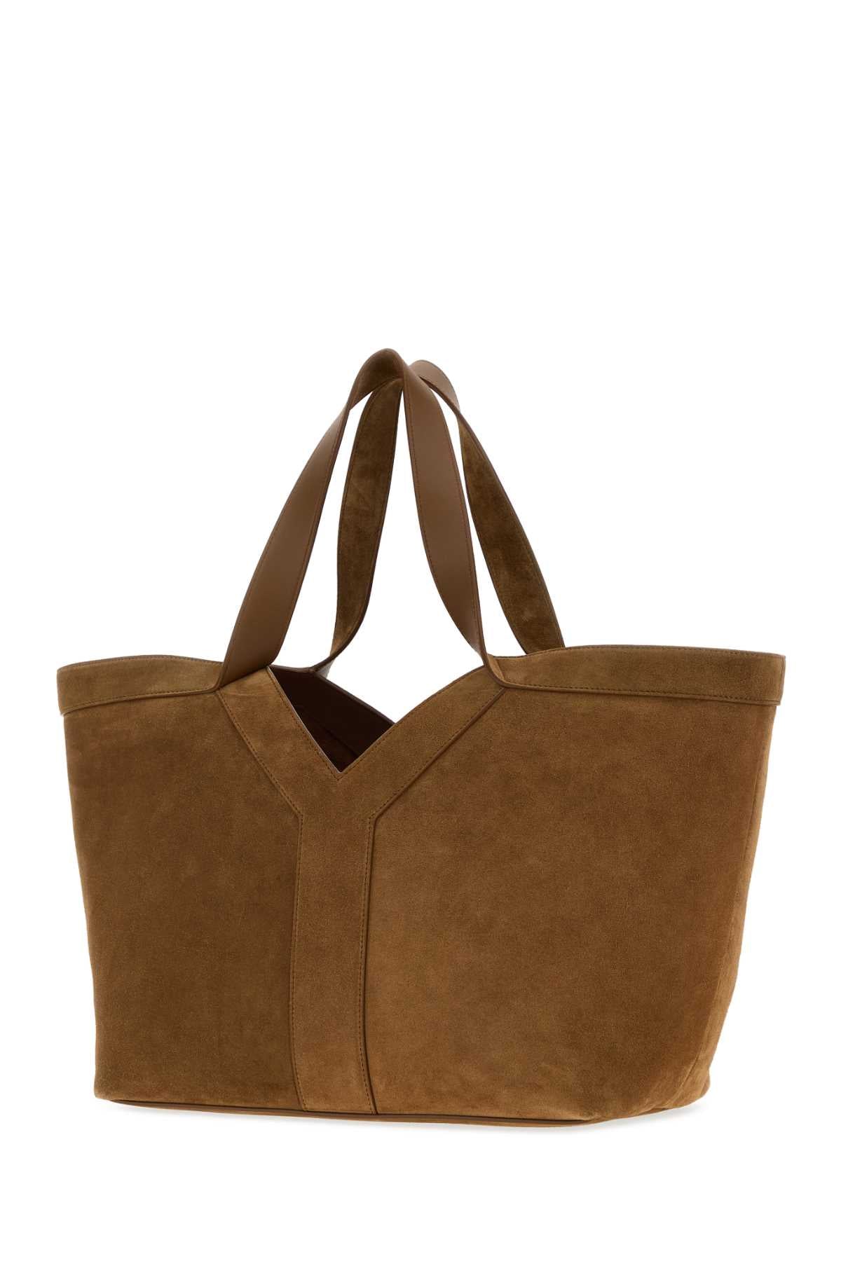 Saint Laurent Women Camel Suede Shopping Bag SAINT LAURENT