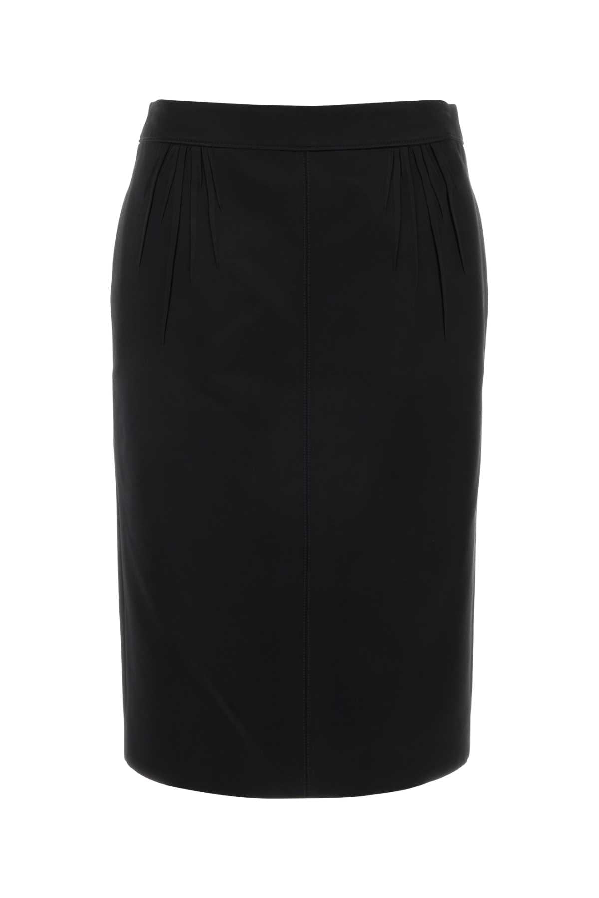 Saint Laurent Women Black Satin Skirt SAINT LAURENT