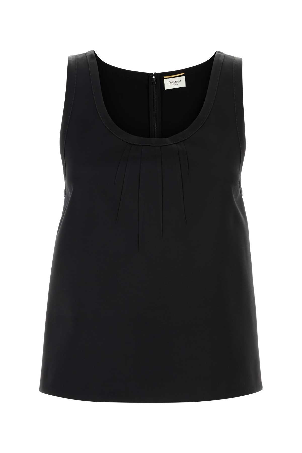 Saint Laurent Women Black Satin Top SAINT LAURENT