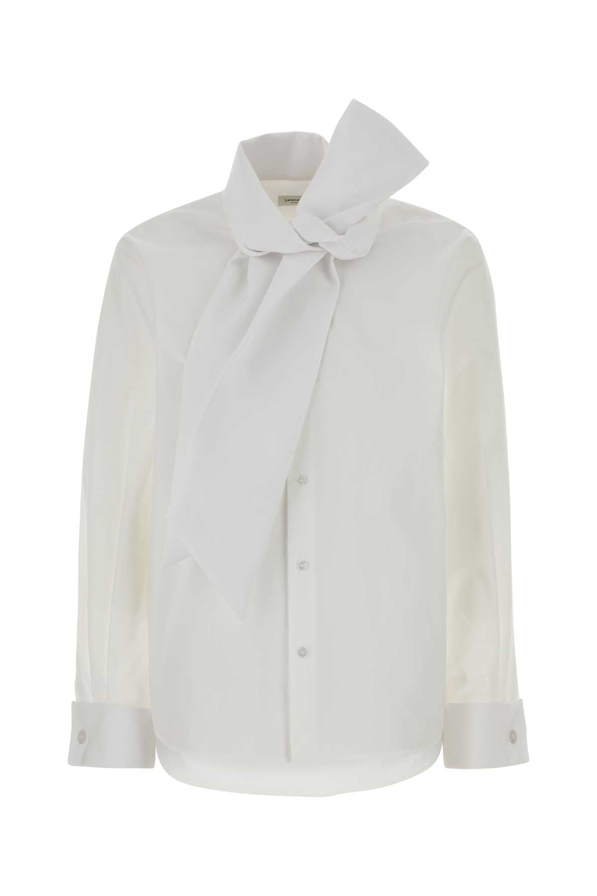 Saint Laurent Women White Poplin Shirt SAINT LAURENT