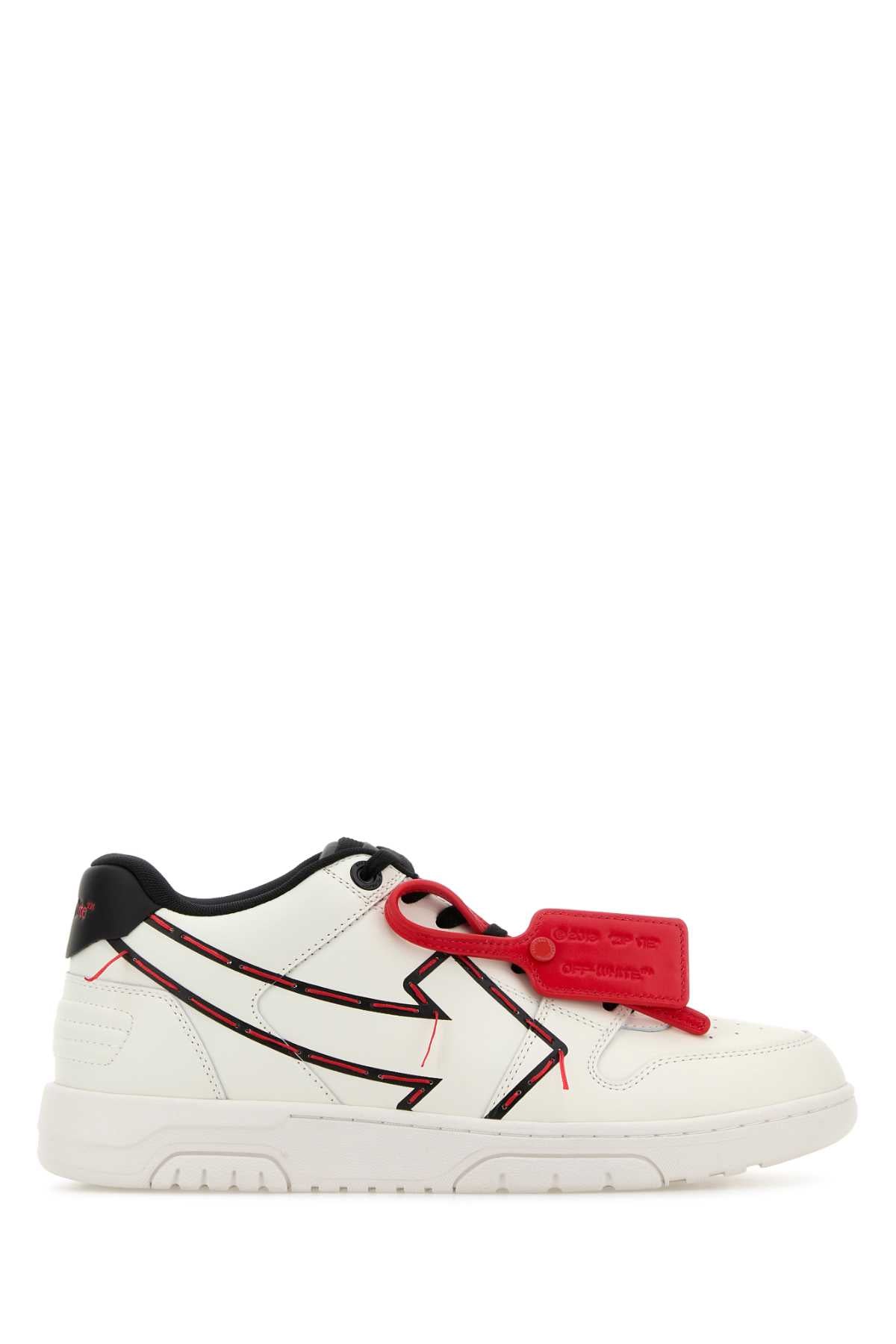 Off White Men White Leather Out Of Office Sneakers OFF-WHITE