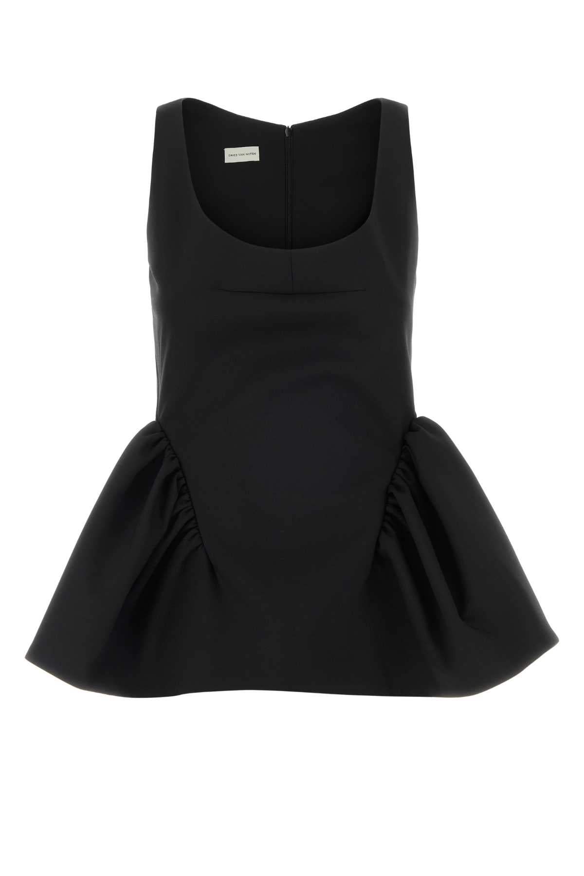 Dries Van Noten Women Black Stretch Gabardine Top DRIES VAN NOTEN