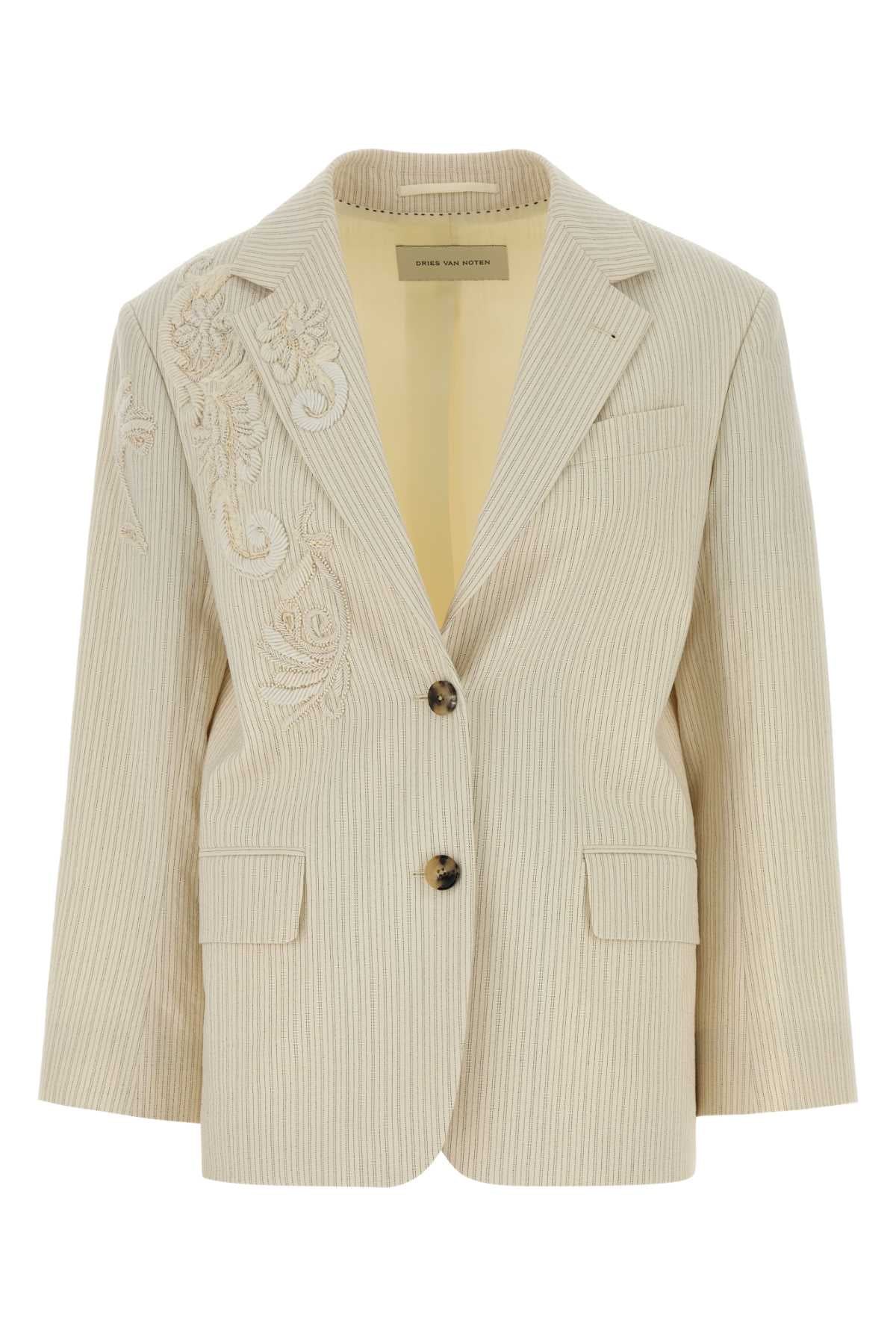 Dries Van Noten Women Embroidered Cotton Blend Birdy Blazer DRIES VAN NOTEN