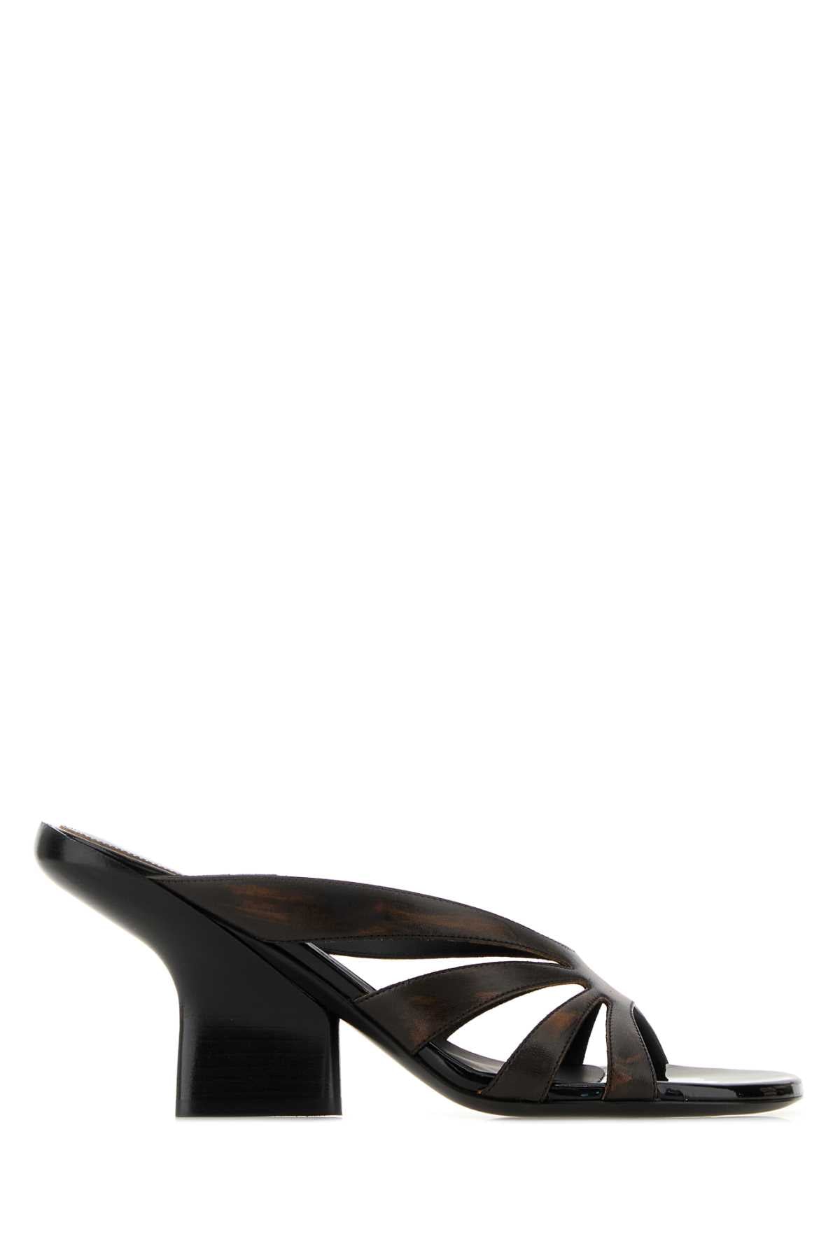 Dries Van Noten Women Brown Leather Mules DRIES VAN NOTEN