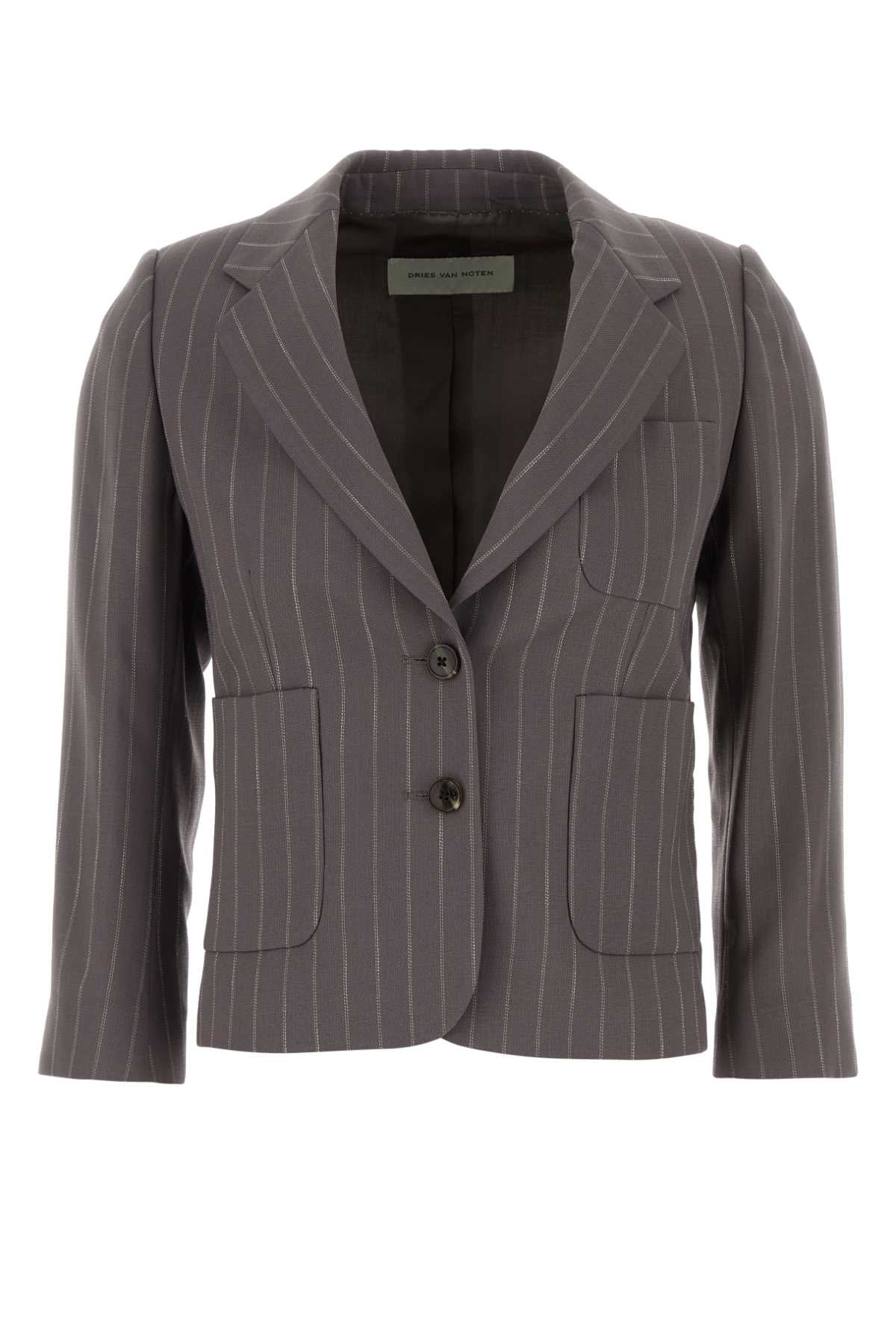 Dries Van Noten Women Embroidered Wool Blend Bamis Blazer DRIES VAN NOTEN
