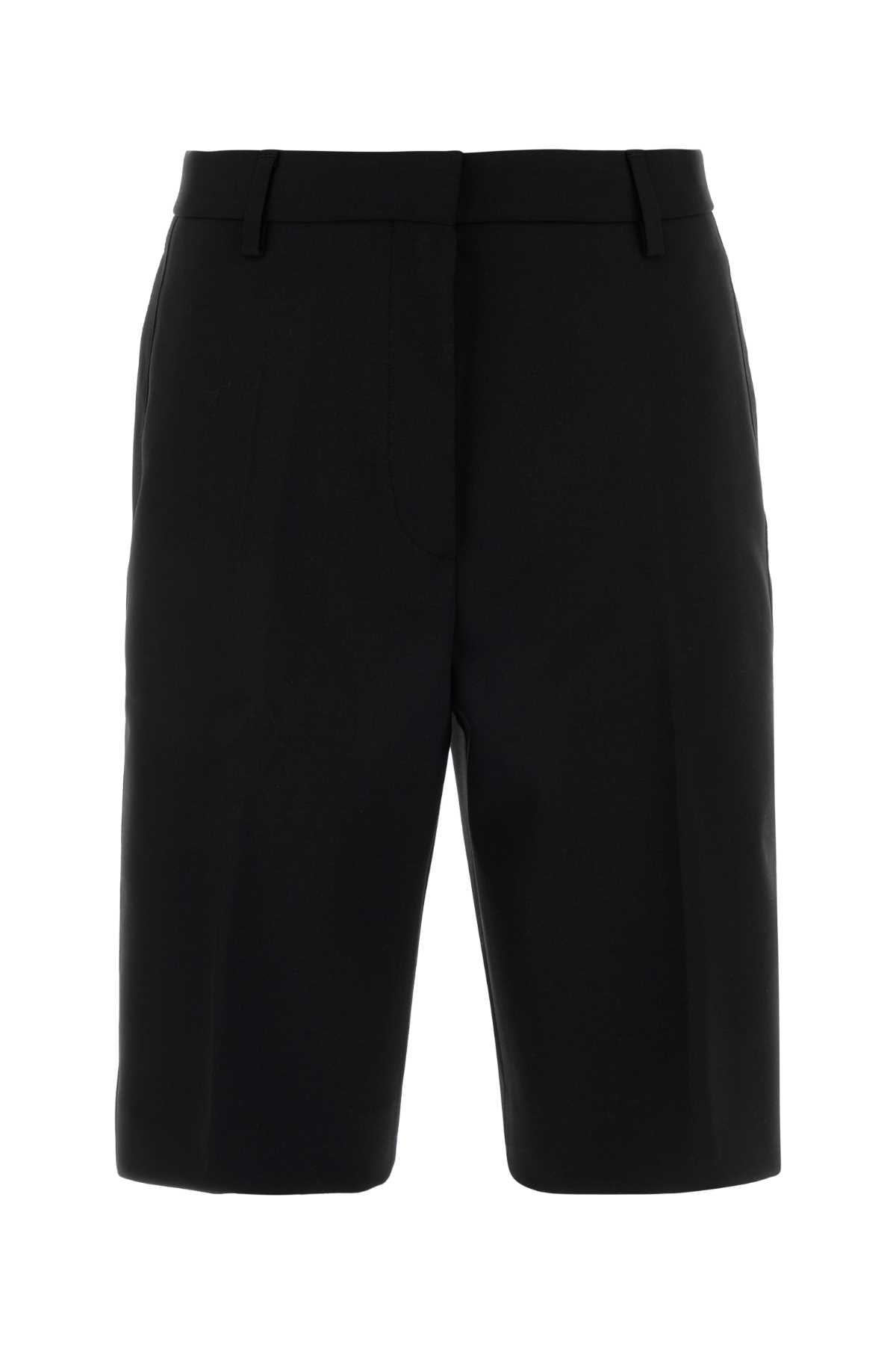 Dries Van Noten Women Black Stretch Gabardine Pilar Bermuda Shorts DRIES VAN NOTEN