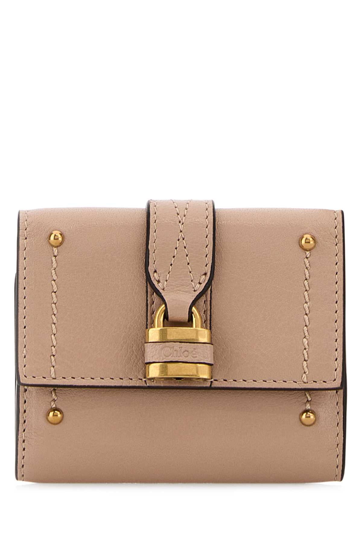 Chloe Women Antiqued Pink Leather Mini Paddington Wallet CHLOE