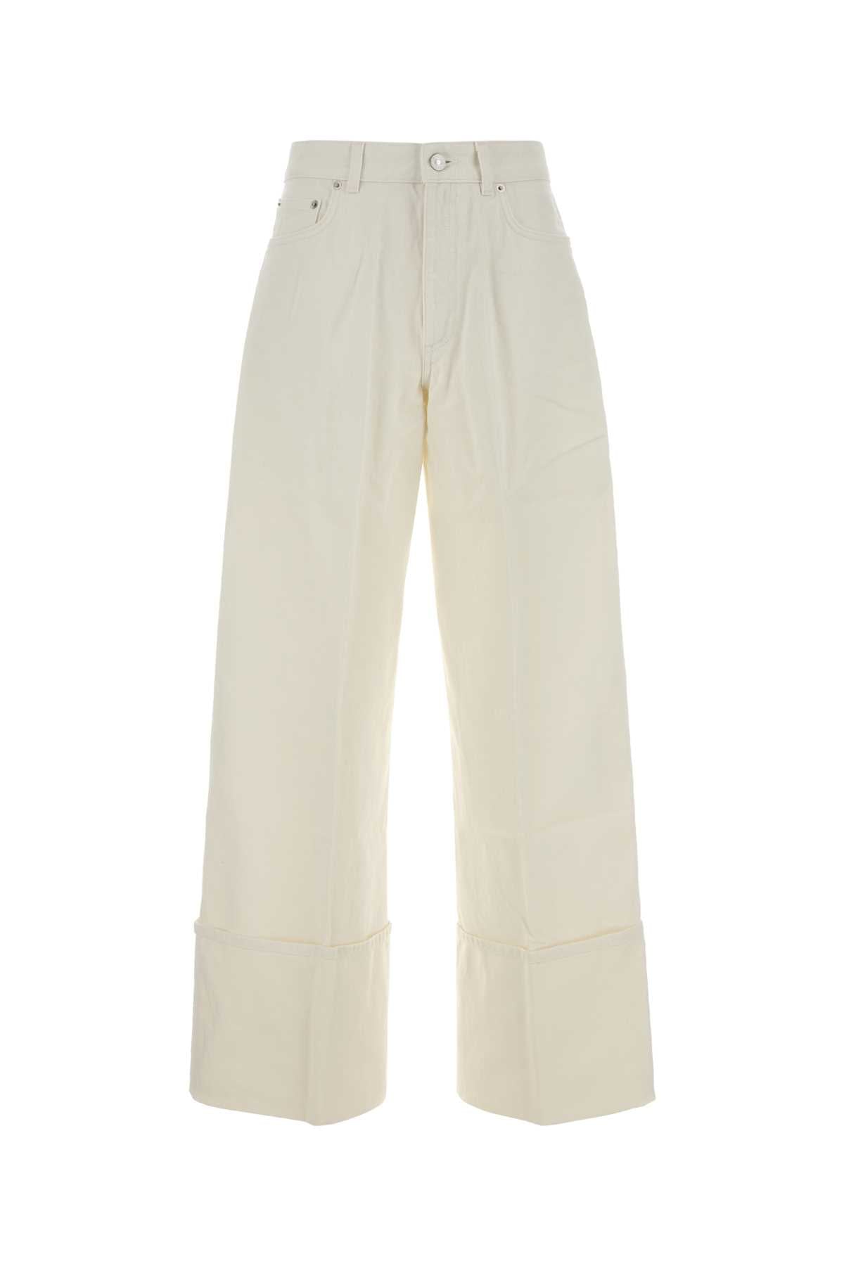 Givenchy Women White Denim Wide-Leg Jeans GIVENCHY