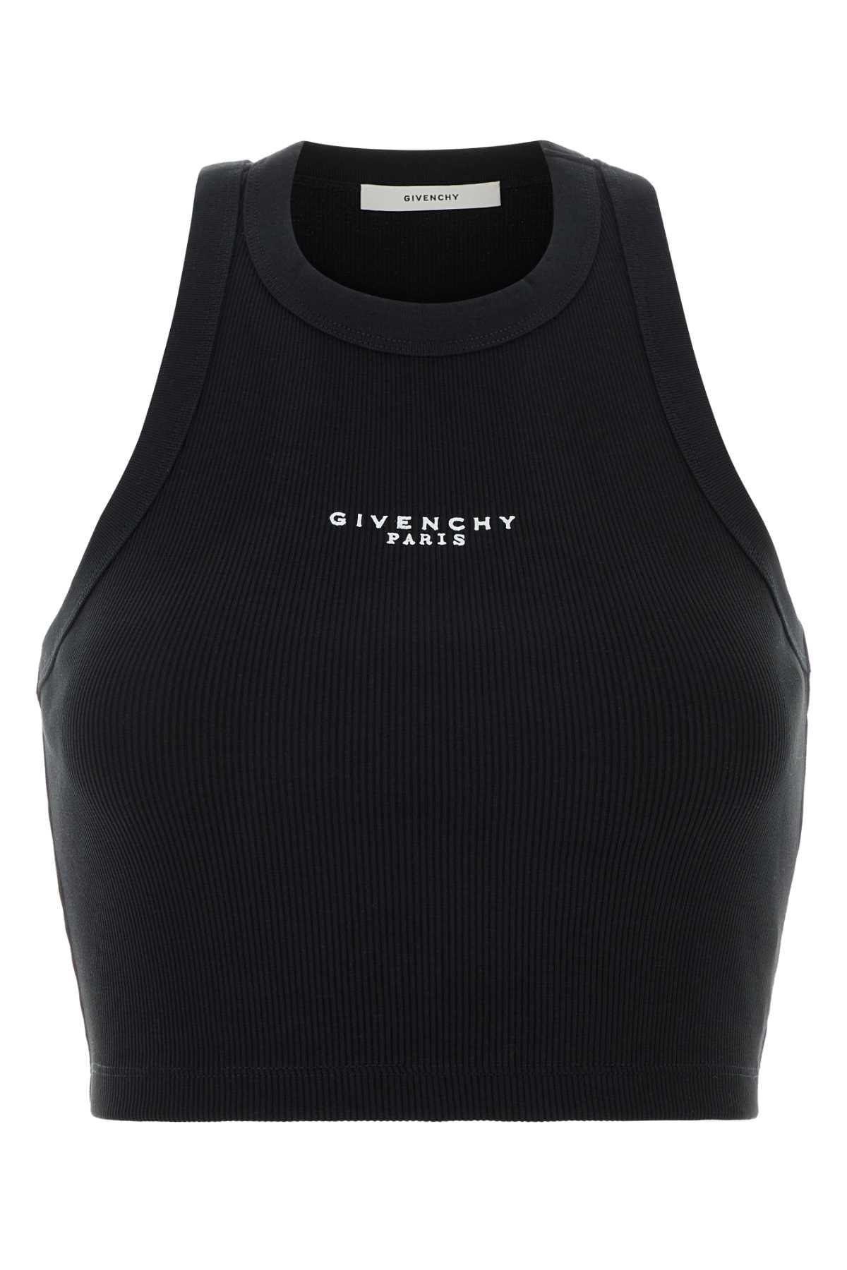 Givenchy Women Black Stretch Cotton Crop-Top GIVENCHY