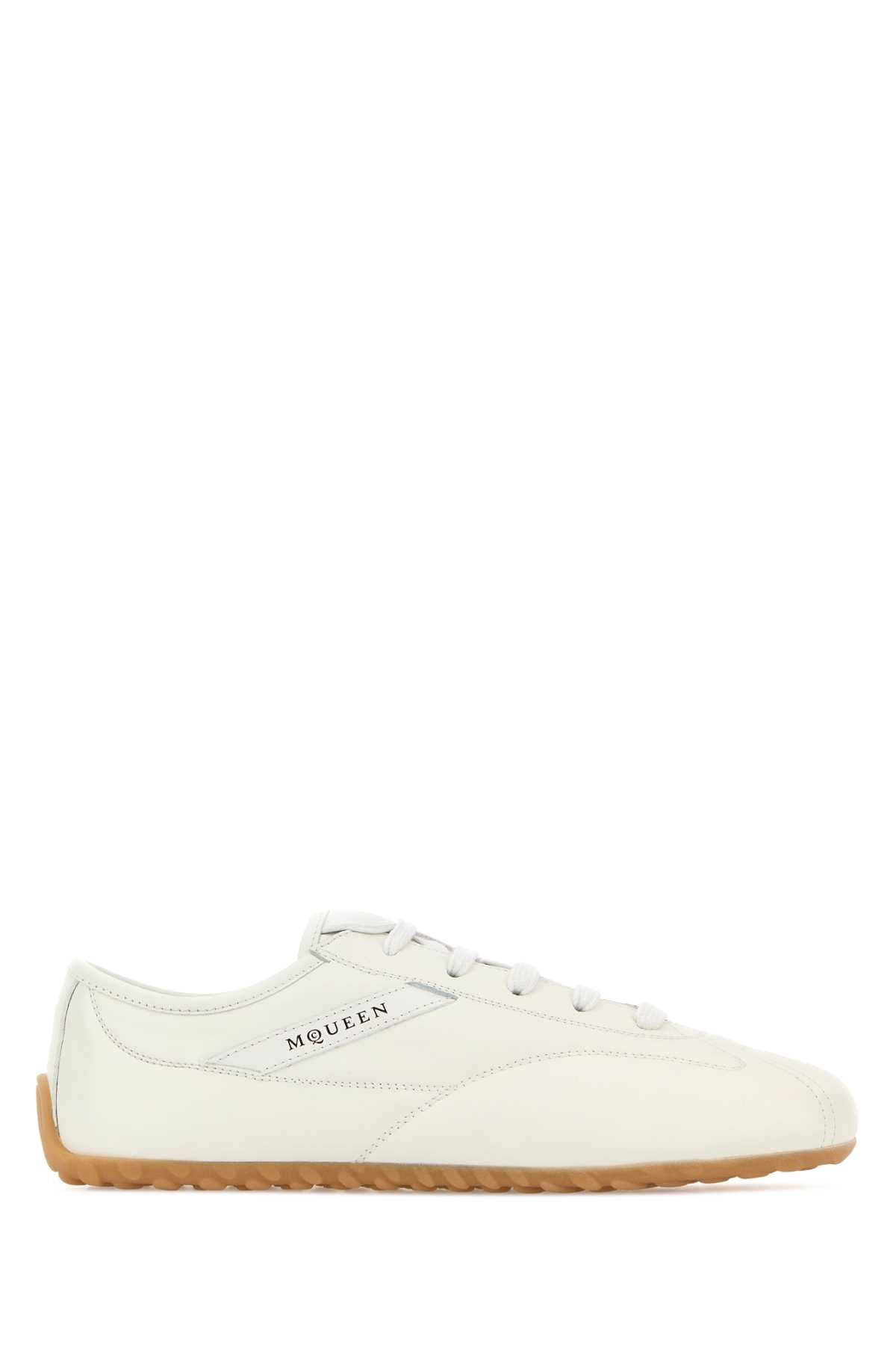Alexander Mcqueen Women Ivory Leather Boxe Sneakers ALEXANDER MCQUEEN