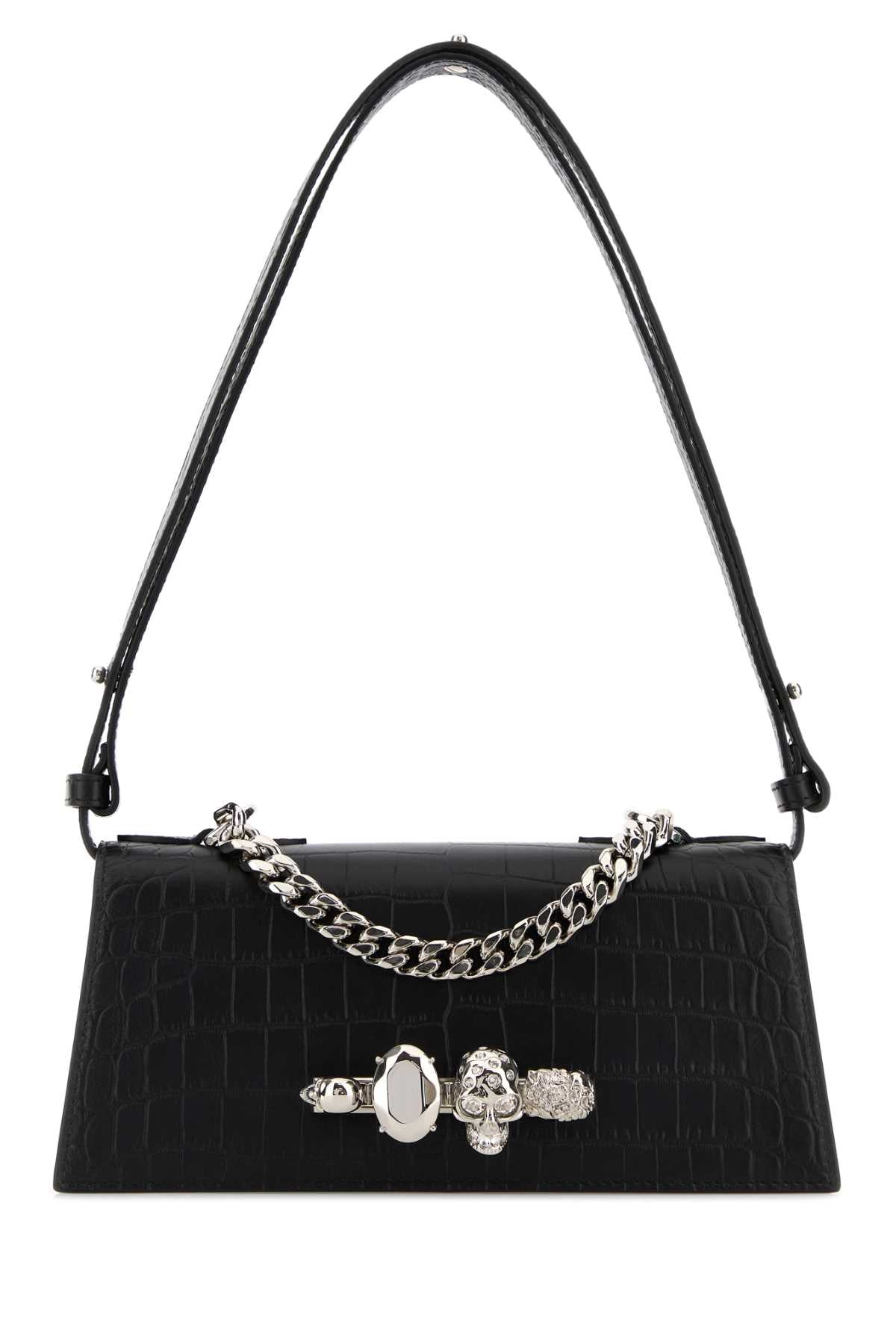 Alexander Mcqueen Women Black Leather Mini Jewelled Shoulder Bag ALEXANDER MCQUEEN