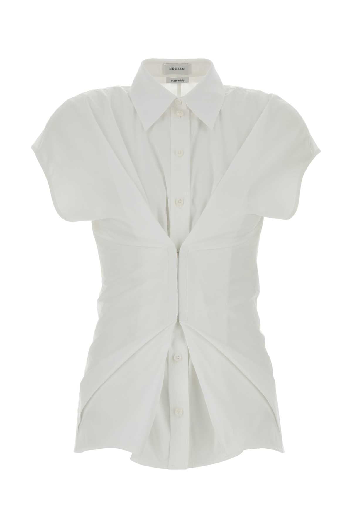 Alexander Mcqueen Women White Poplin Shirt ALEXANDER MCQUEEN