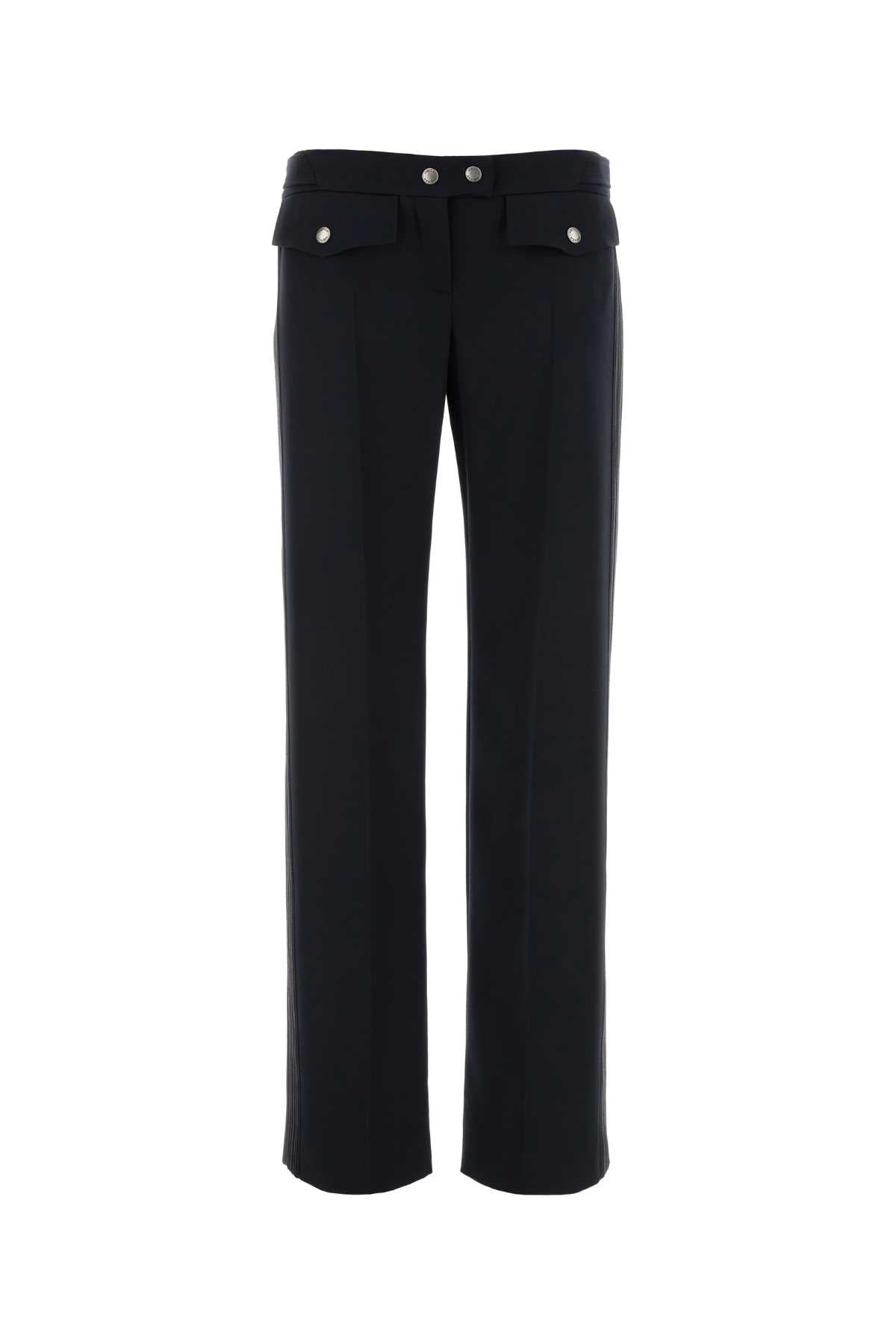 Alexander Mcqueen Women Navy Blue Wool Pant ALEXANDER MCQUEEN