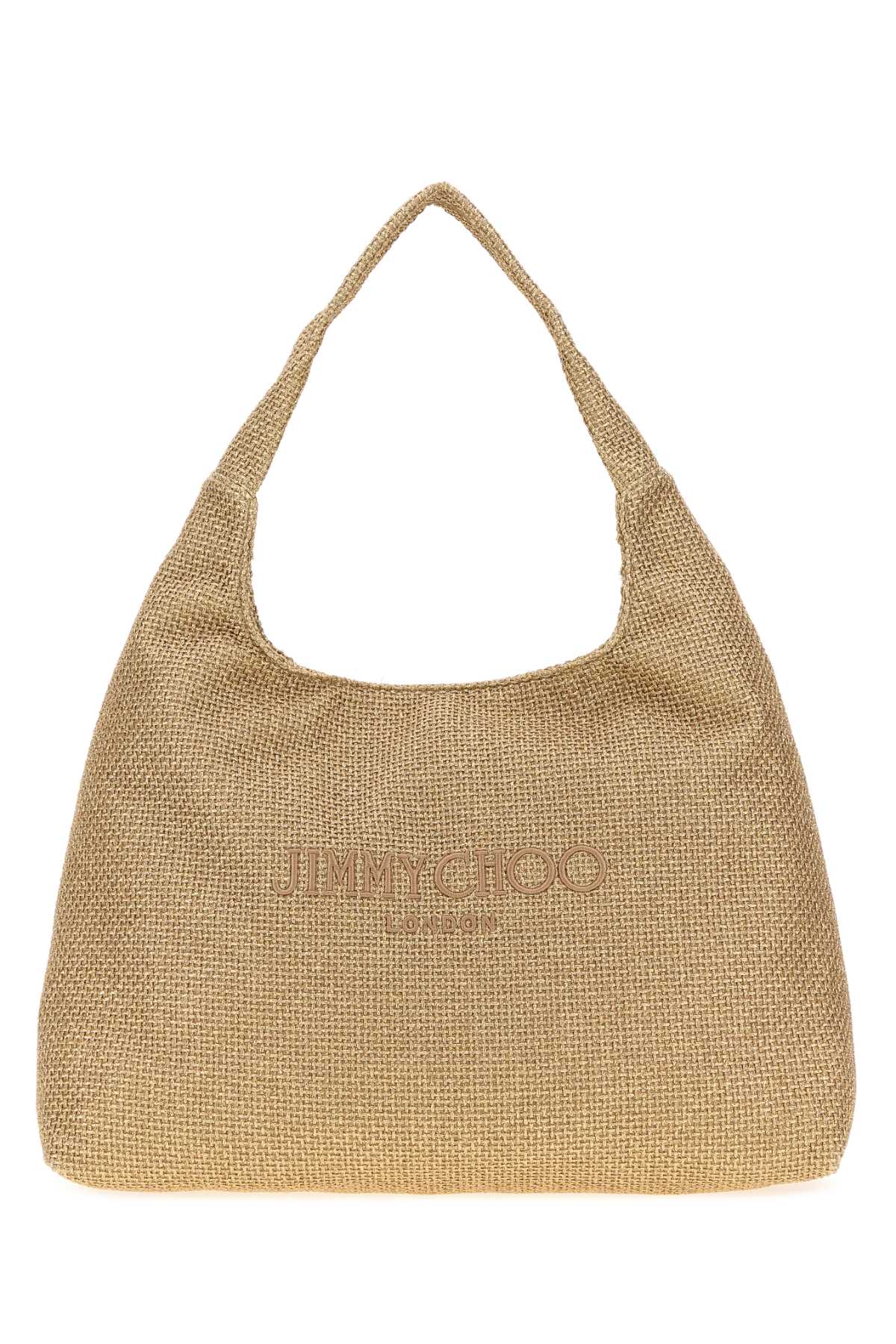 Jimmy Choo Women Gold Raffia Beach Dmnd Shopping Bag JIMMY CHOO