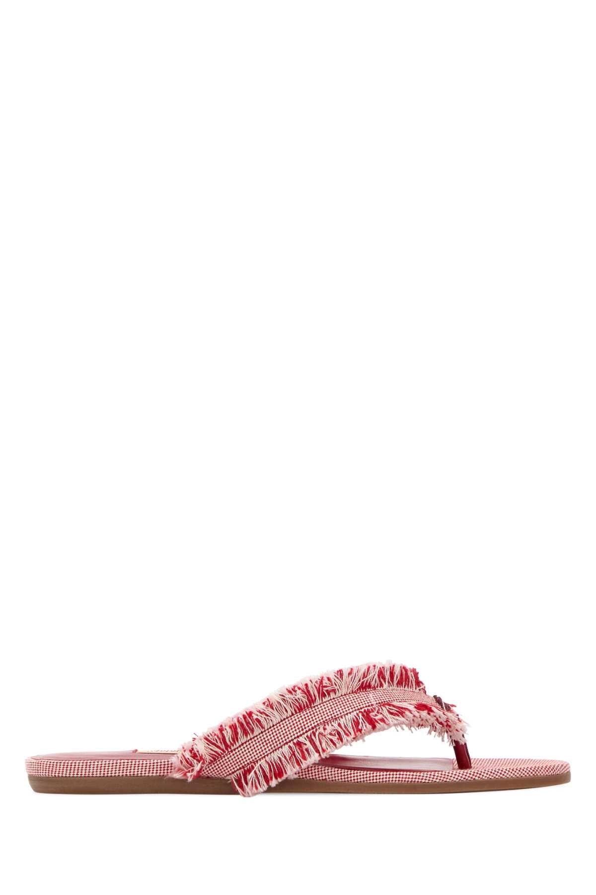Jimmy Choo Women Two-Tone Canvas Thong Slippers JIMMY CHOO
