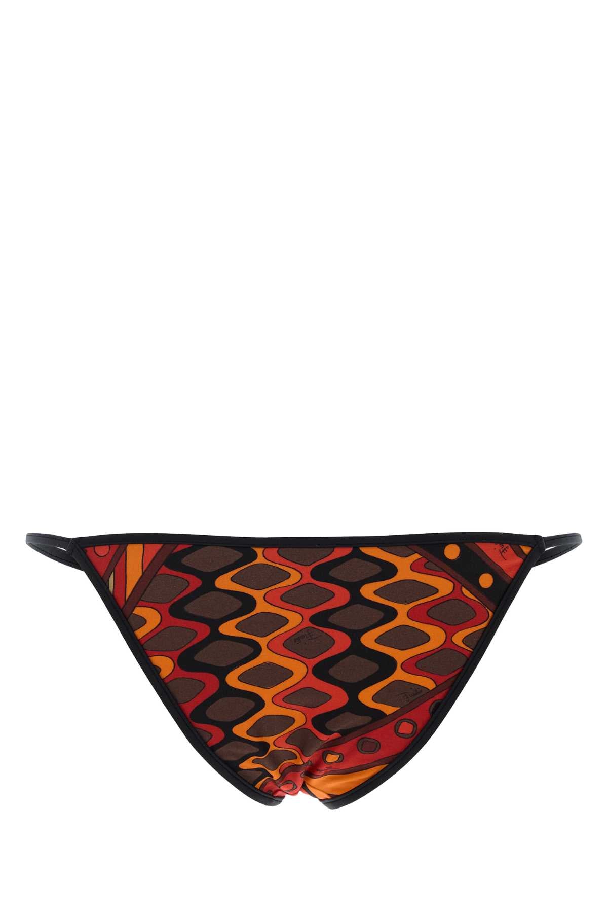 Emilio Pucci Women Printed Stretch Nylon Bikini Bottom PUCCI