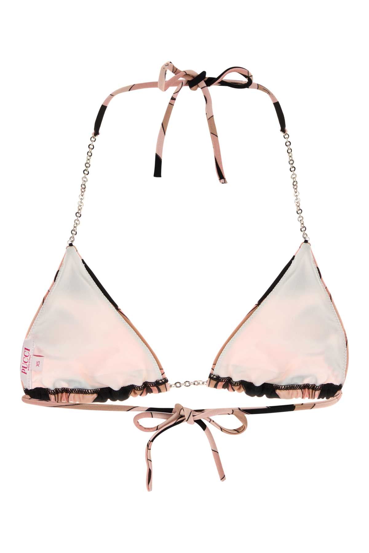 Emilio Pucci Women Printed Stretch Nylon Bikini Top PUCCI
