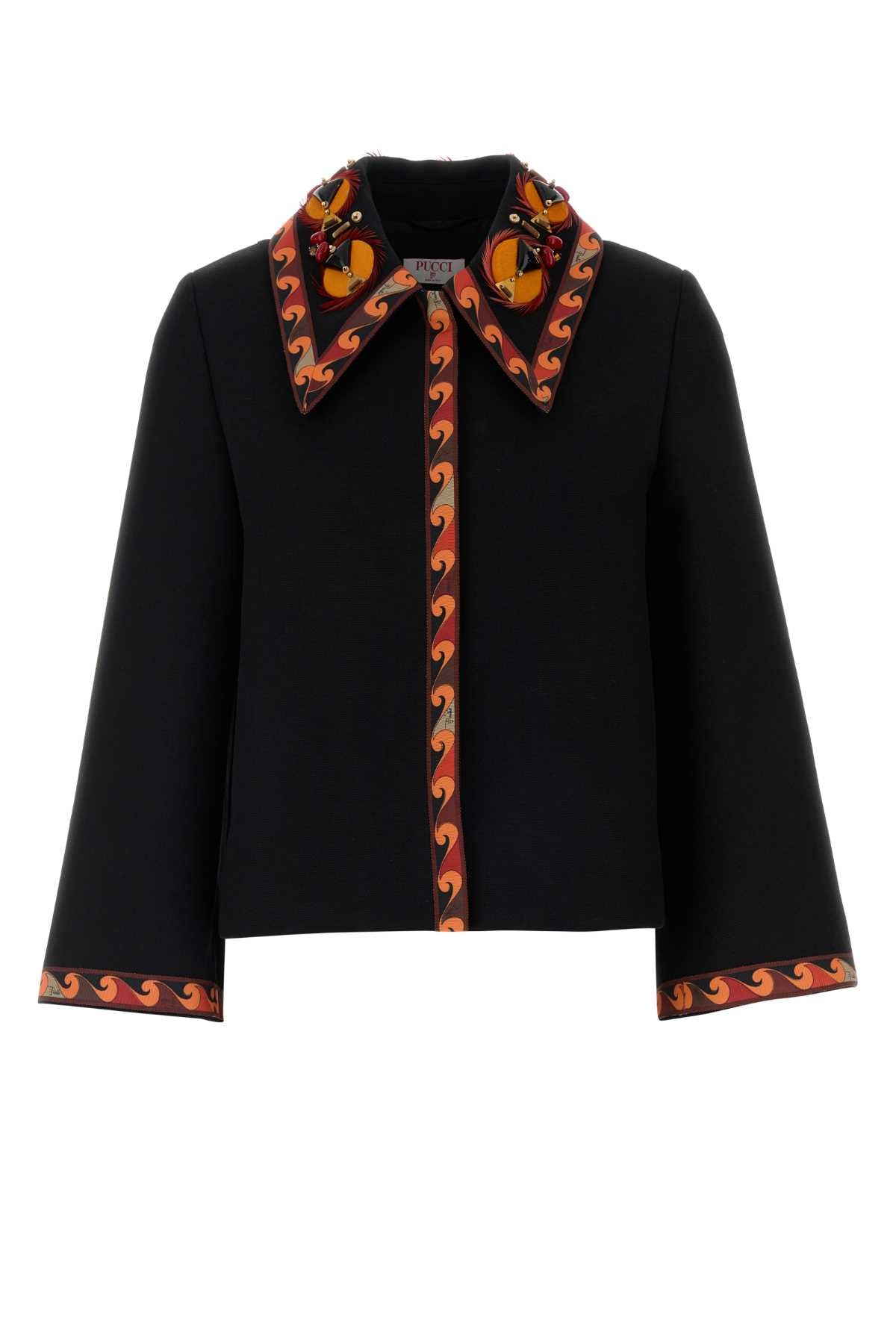 Emilio Pucci Women Black Gabardine Blazer PUCCI