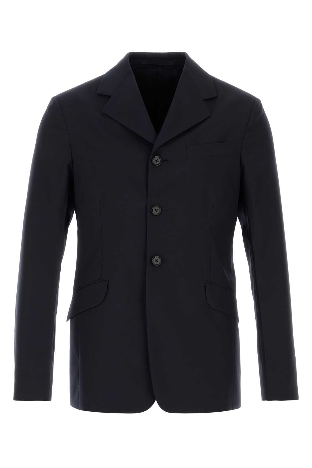 Jil Sander Men Navy Blue Wool Blazer JIL SANDER