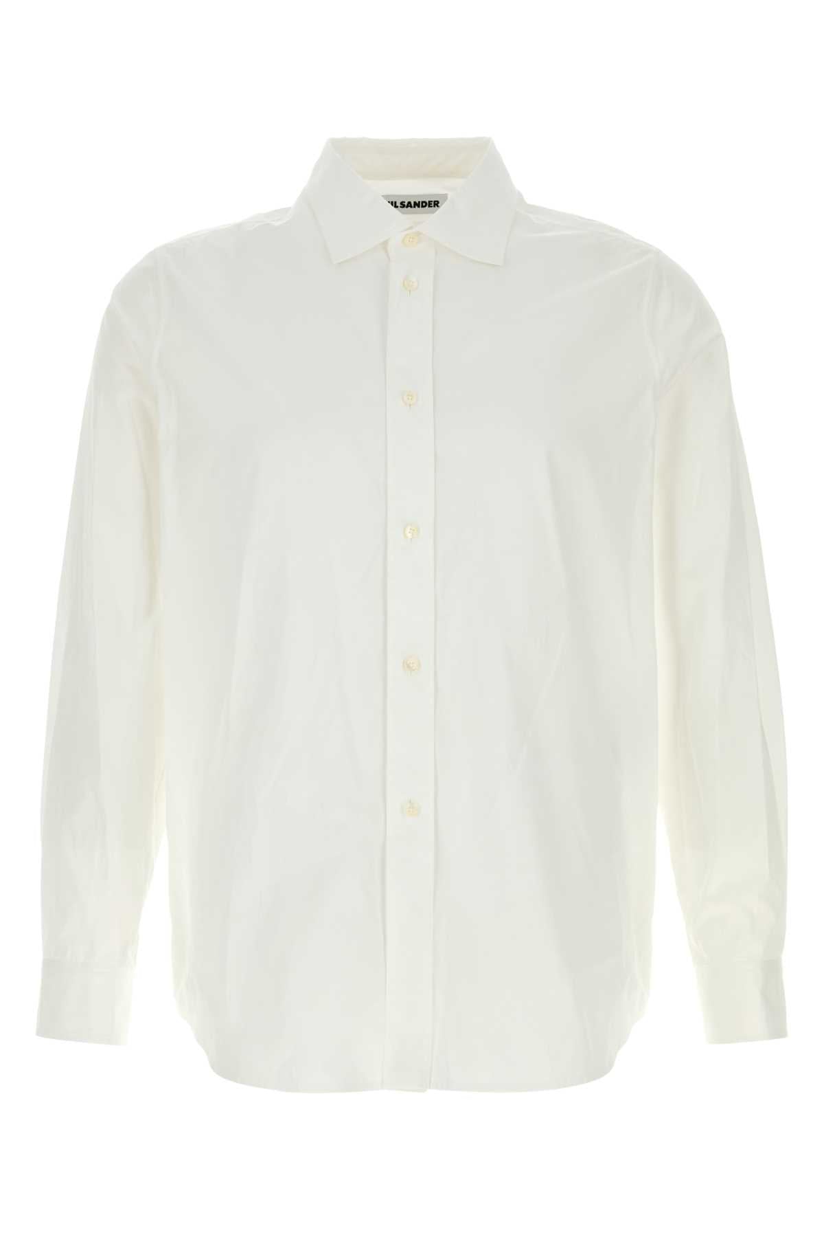 Jil Sander Men White Poplin Shirt JIL SANDER
