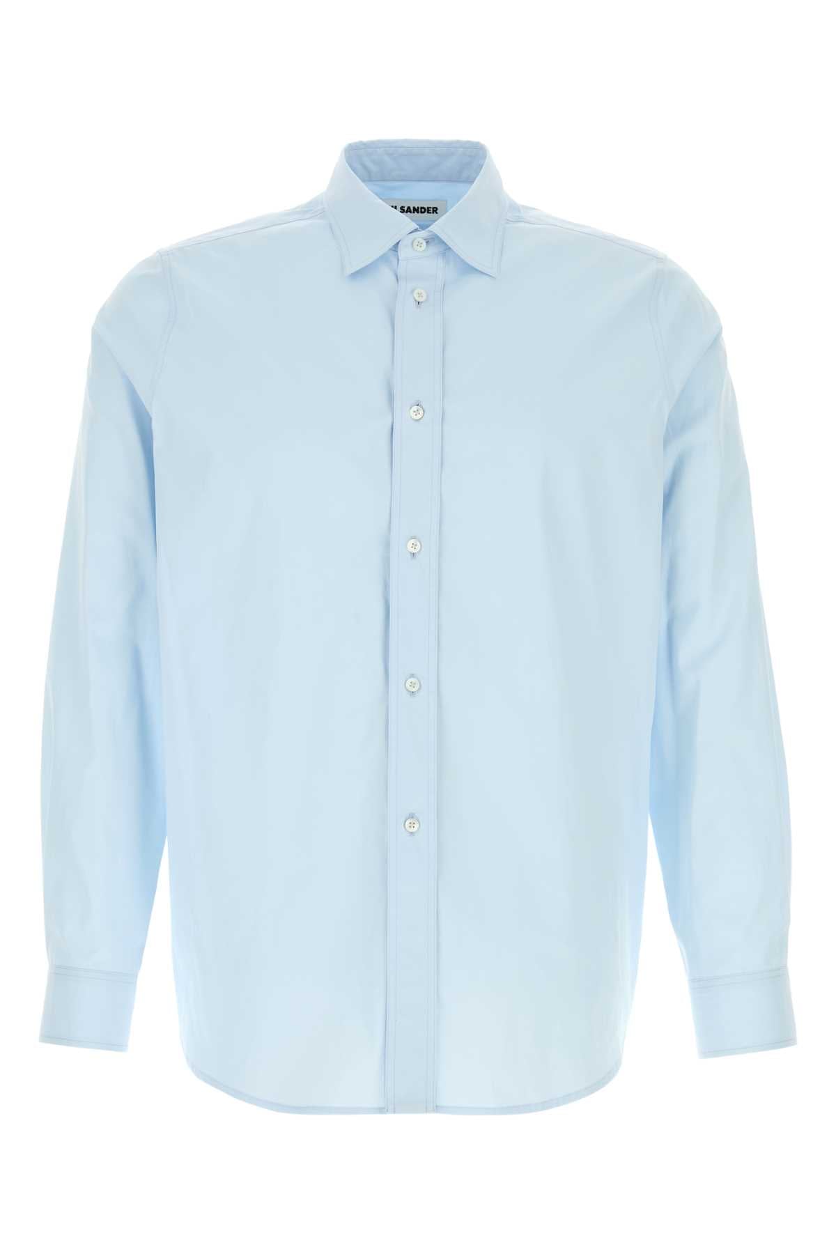 Jil Sander Men Light-Blue Poplin Shirt JIL SANDER