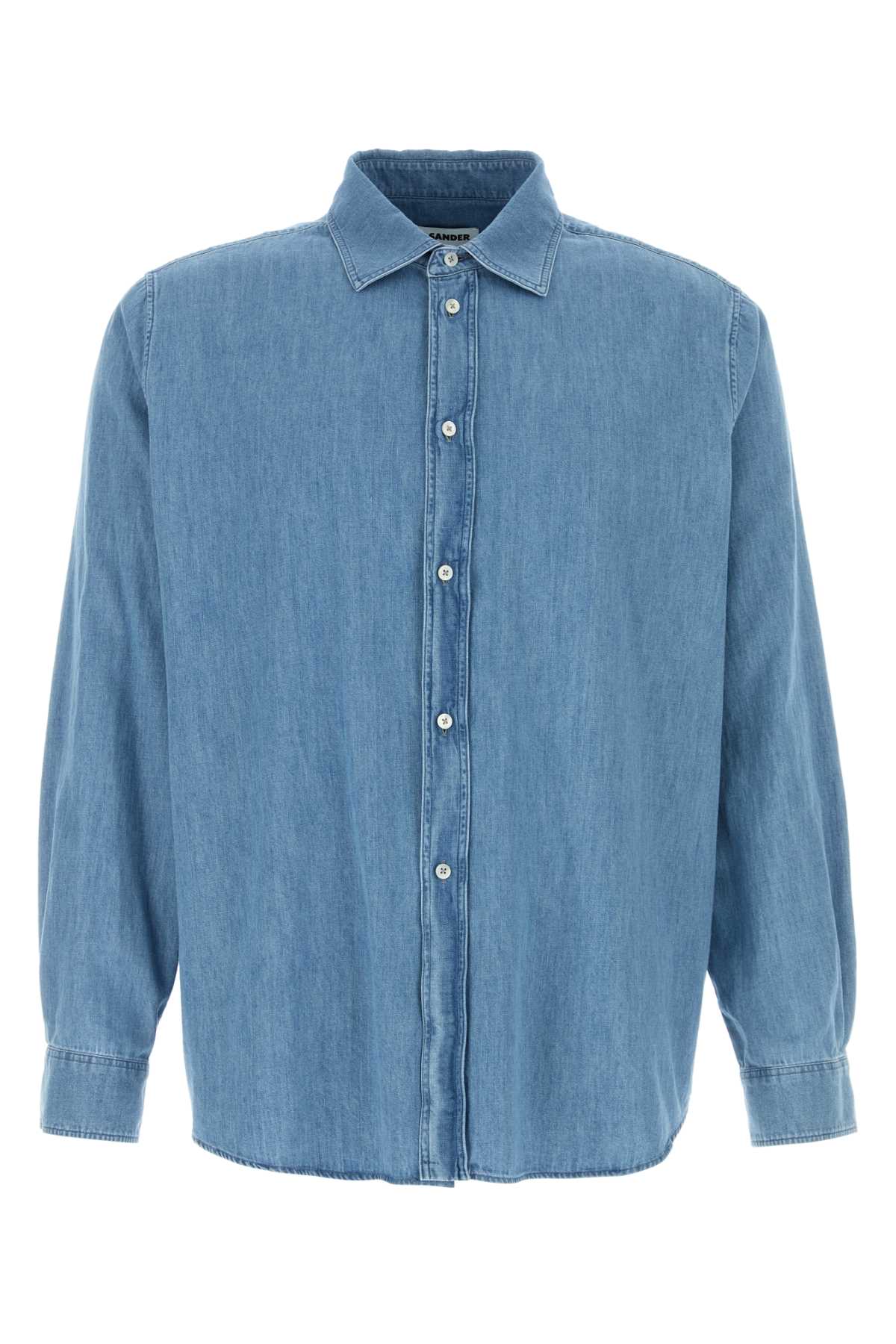 Jil Sander Men Light Blue Chambray Shirt JIL SANDER