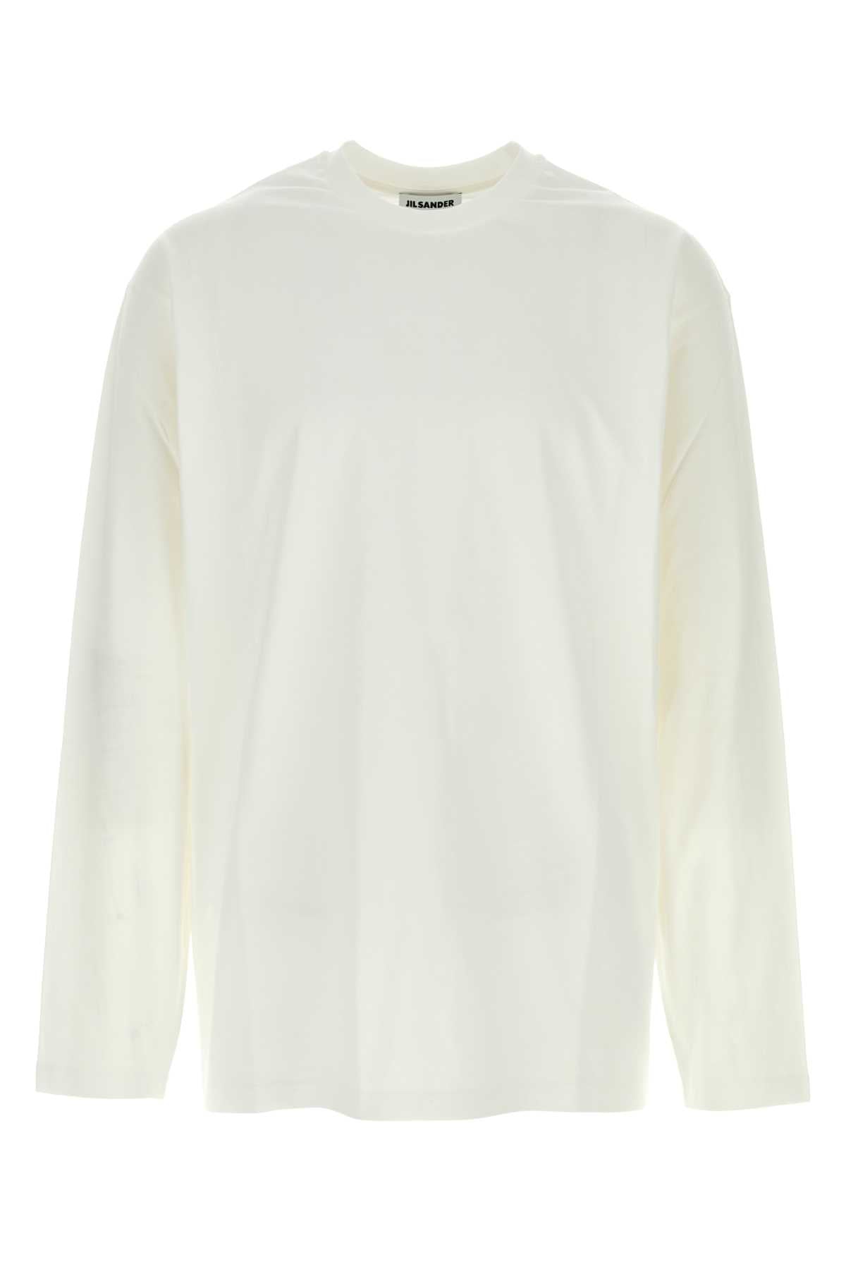 Jil Sander Men White Cotton T-Shirt JIL SANDER