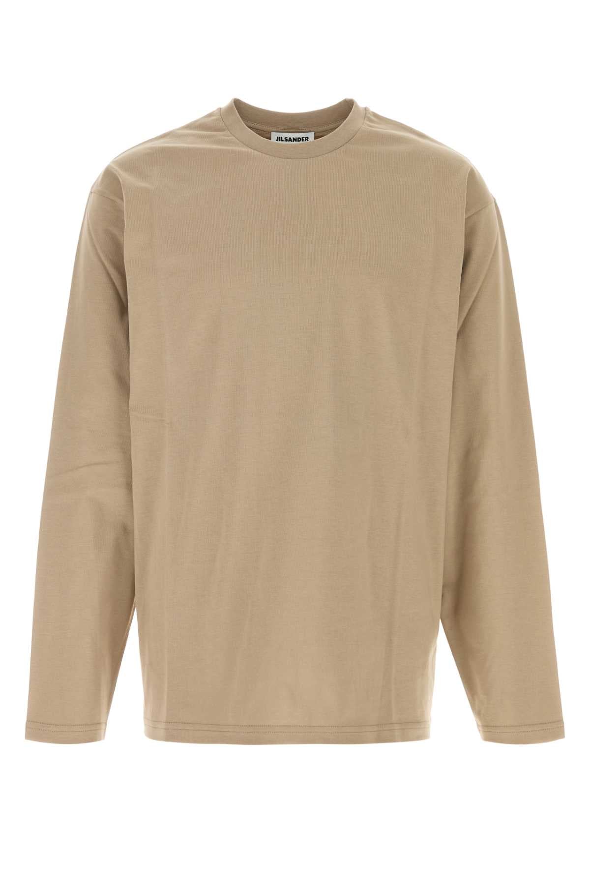 Jil Sander Men Camel Cotton T-Shirt JIL SANDER