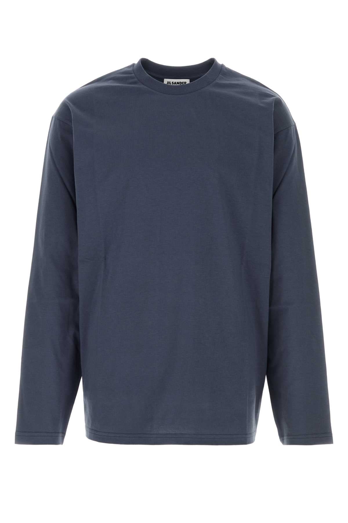 Jil Sander Men Navy Blue Cotton T-Shirt JIL SANDER