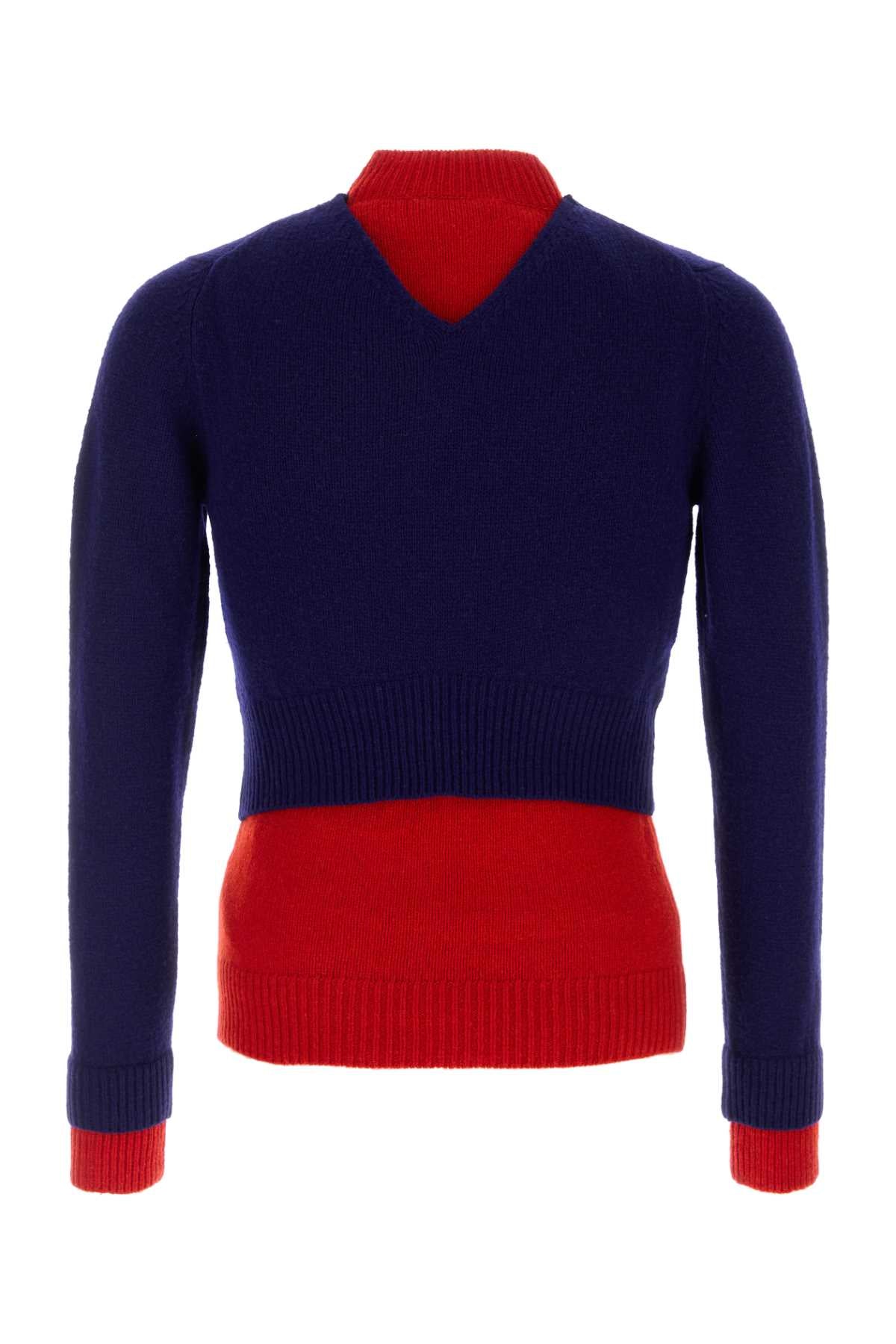 Jil Sander Men Two-Tone Wool Blend Sweater JIL SANDER