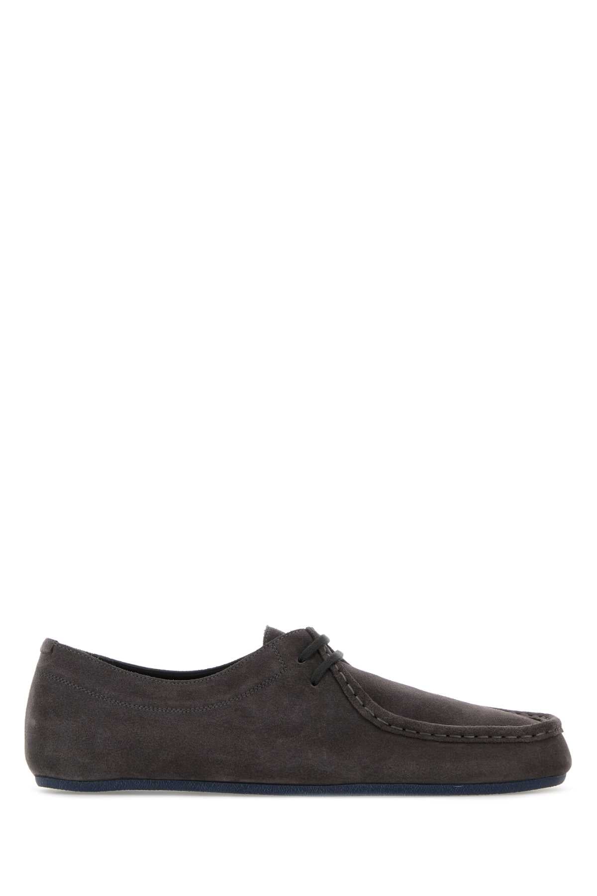 Jil Sander Men Dark Grey Suede Lace-Up Shoes JIL SANDER