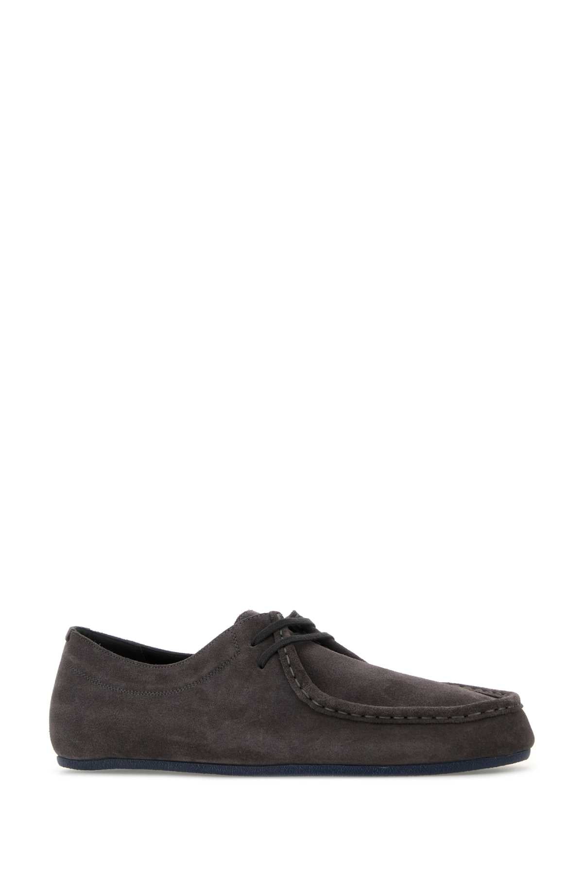 Jil Sander Men Dark Grey Suede Lace-Up Shoes JIL SANDER