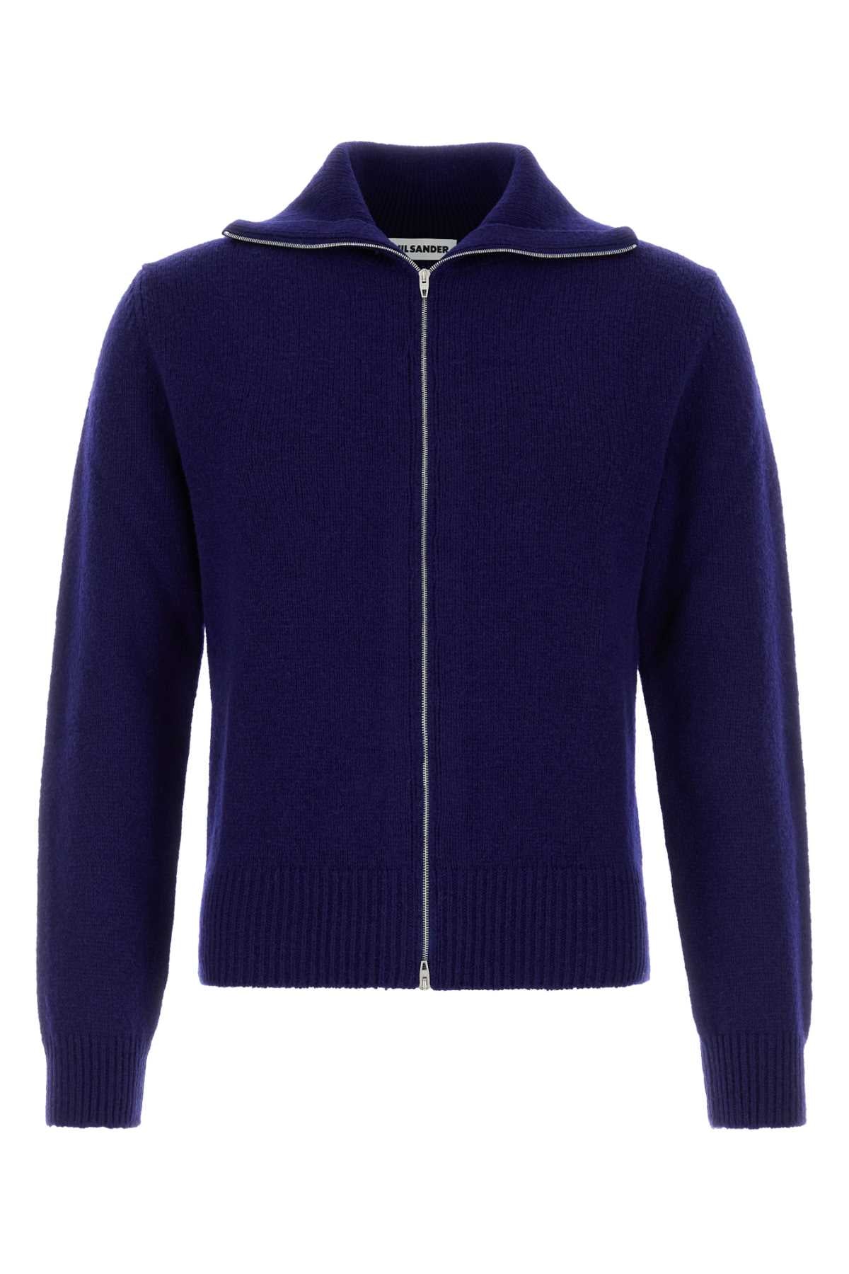 Jil Sander Men Blue Wool Blend Cardigan JIL SANDER