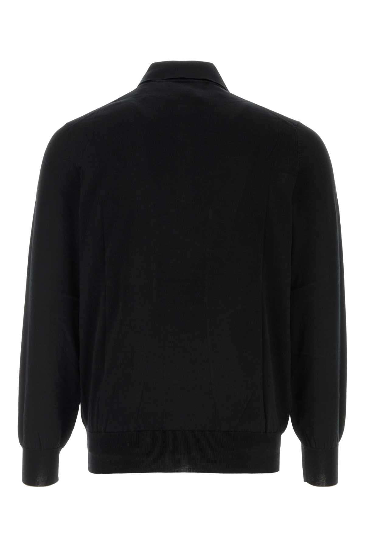 Brunello Cucinelli Men Black Cotton Polo Shirt BRUNELLO CUCINELLI