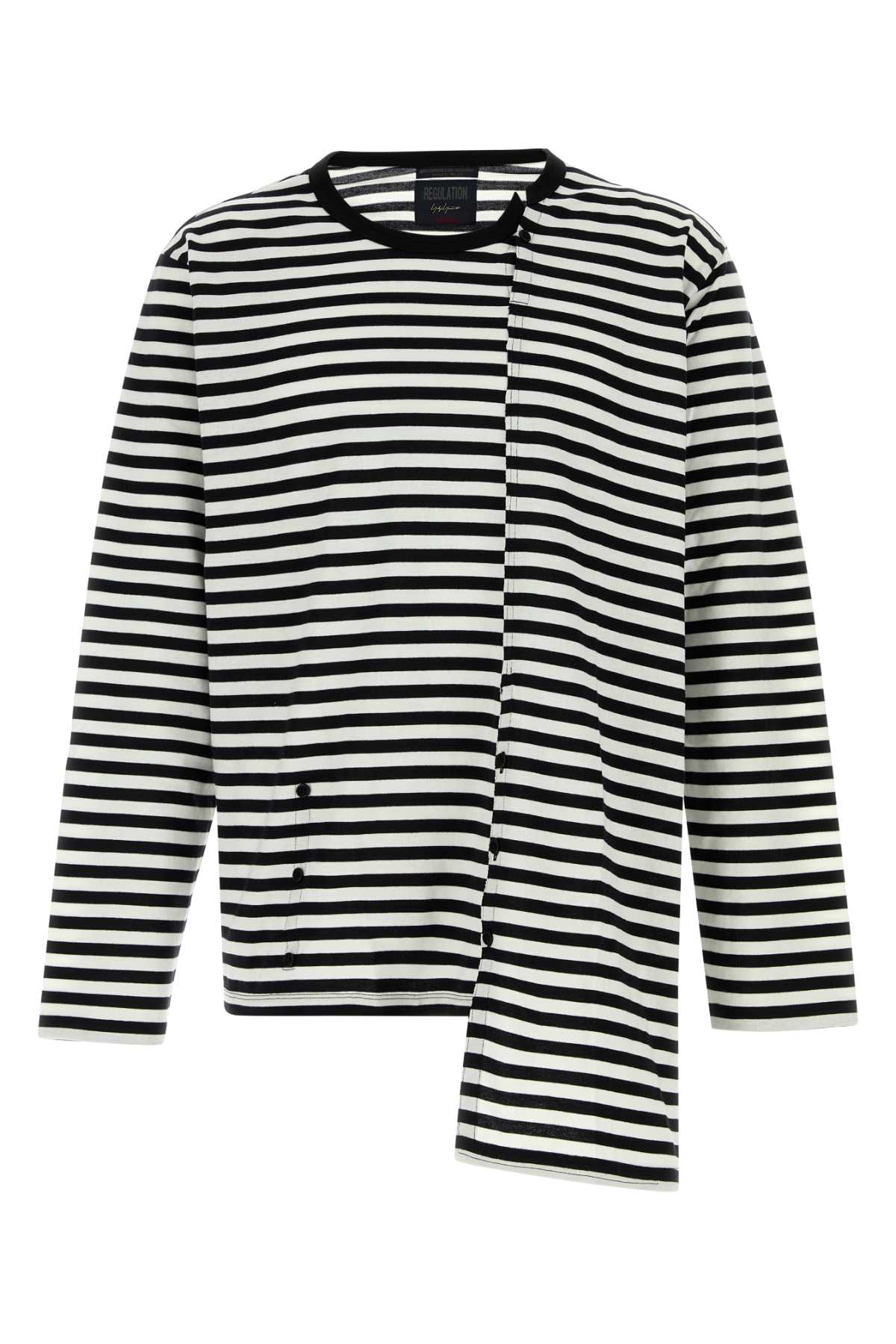 Yohji Yamamoto Men Embroidered Cotton T-Shirt YOHJI YAMAMOTO