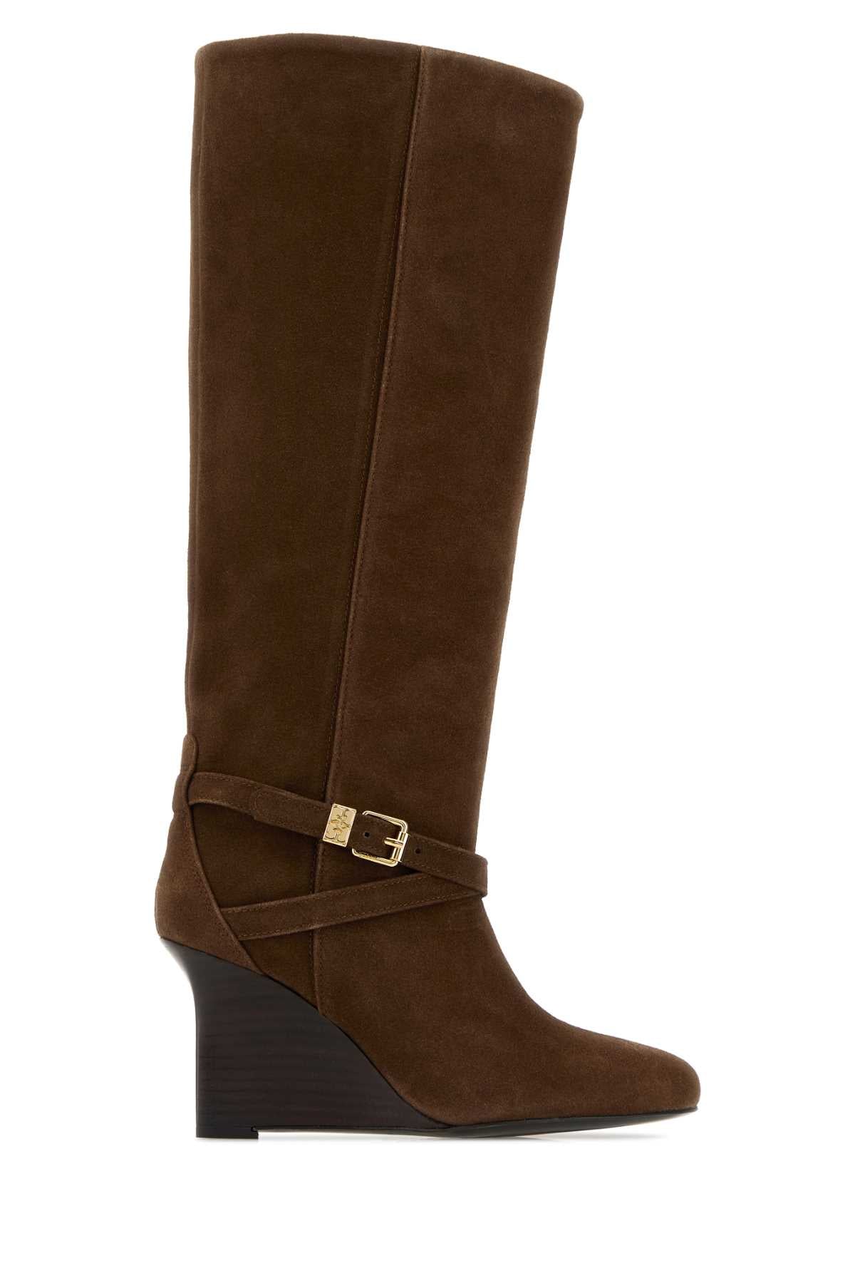 Ganni Women Brown Suede Boots GANNI