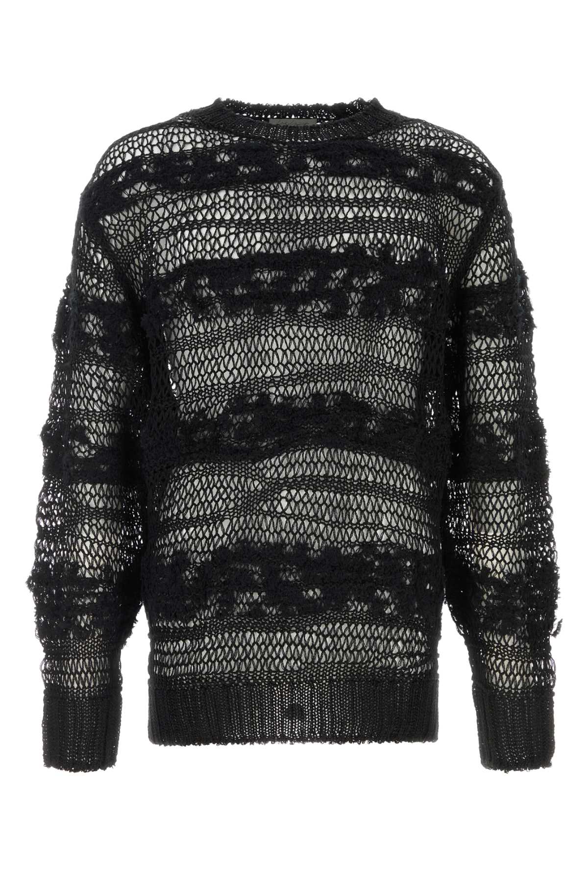 Yohji Yamamoto Men Black Crochet Sweater YOHJI YAMAMOTO