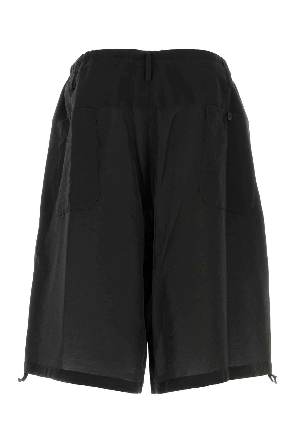 Yohji Yamamoto Men Black Jersey Bermuda Shorts YOHJI YAMAMOTO